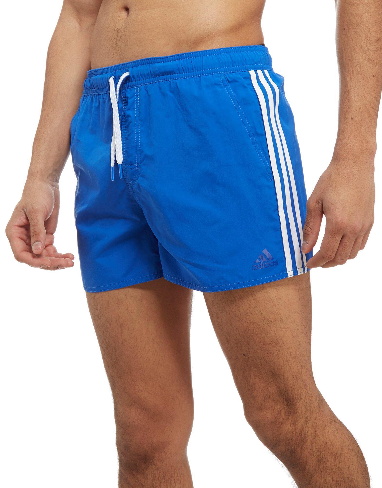 adidas Synthetic 3-stripes Swim Shorts in Blue for Men - Lyst