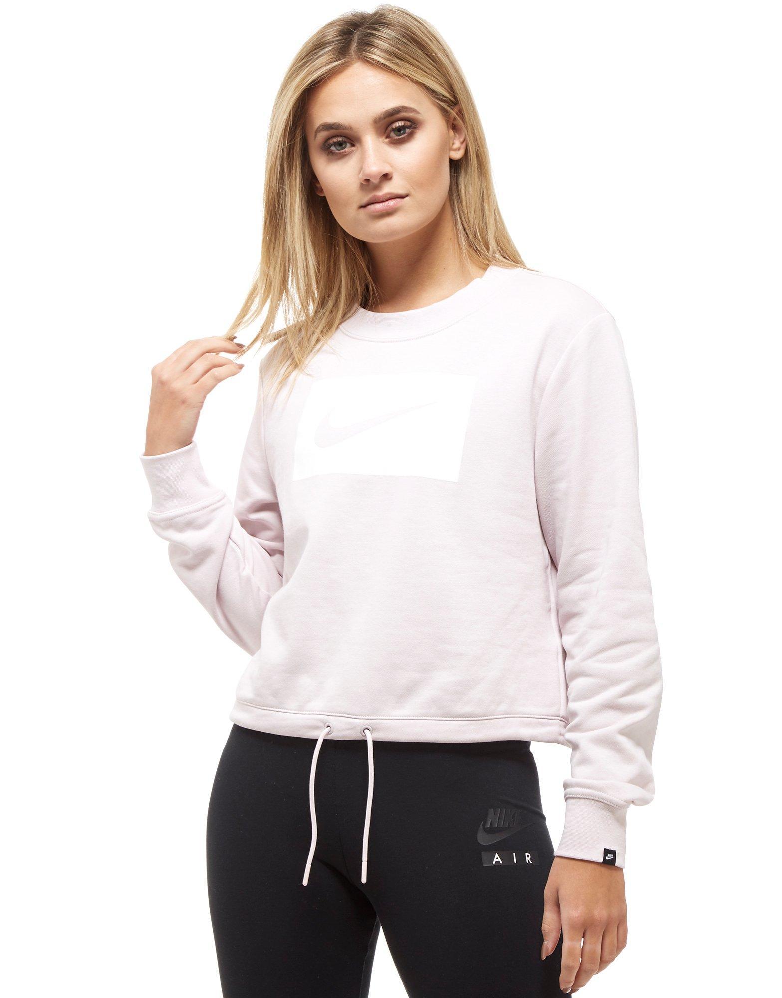 nike swoosh crop crew sweater ladies