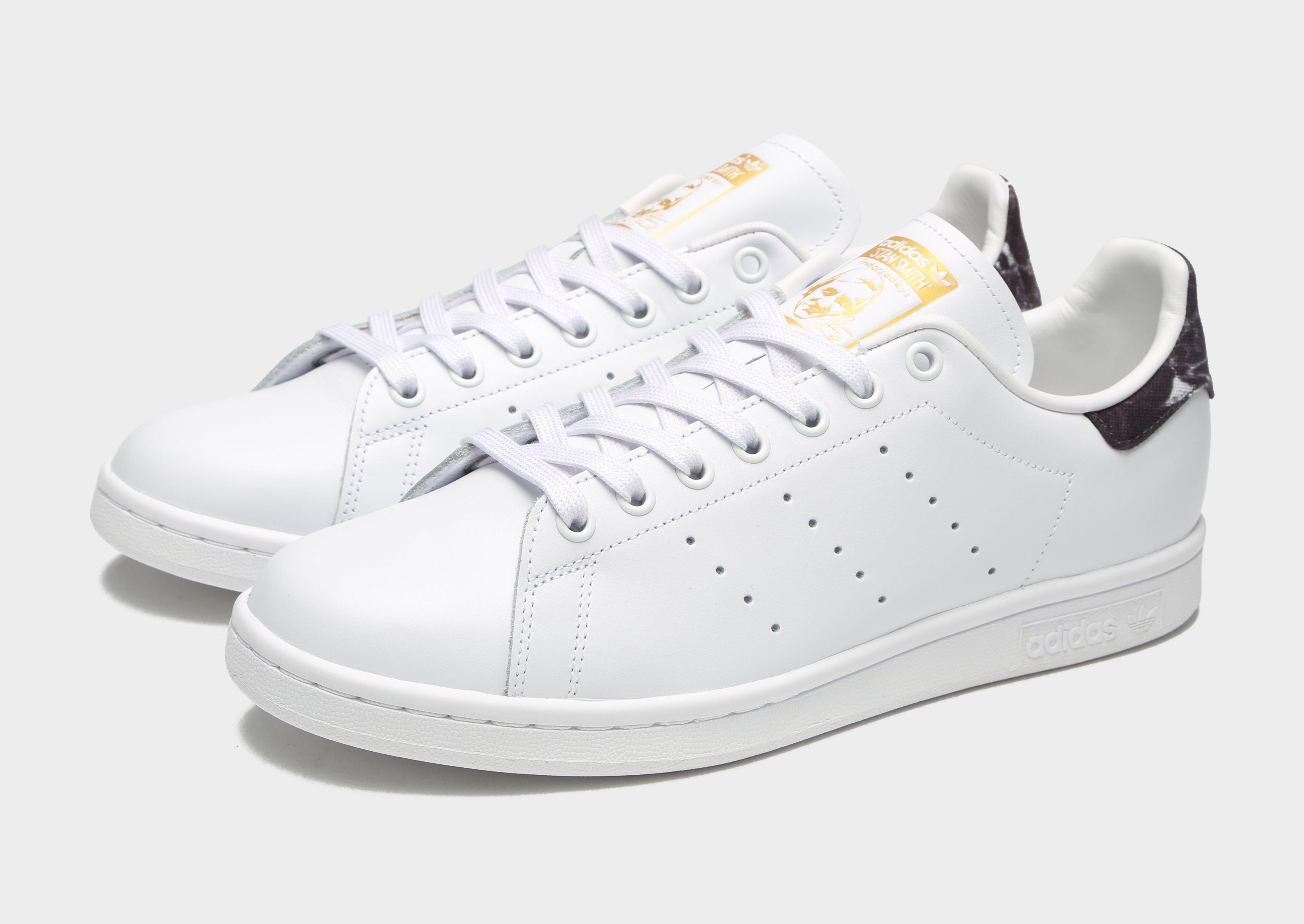 adidas Originals Leather Stan Smith Marble in White/Black (White) for Men - Lyst