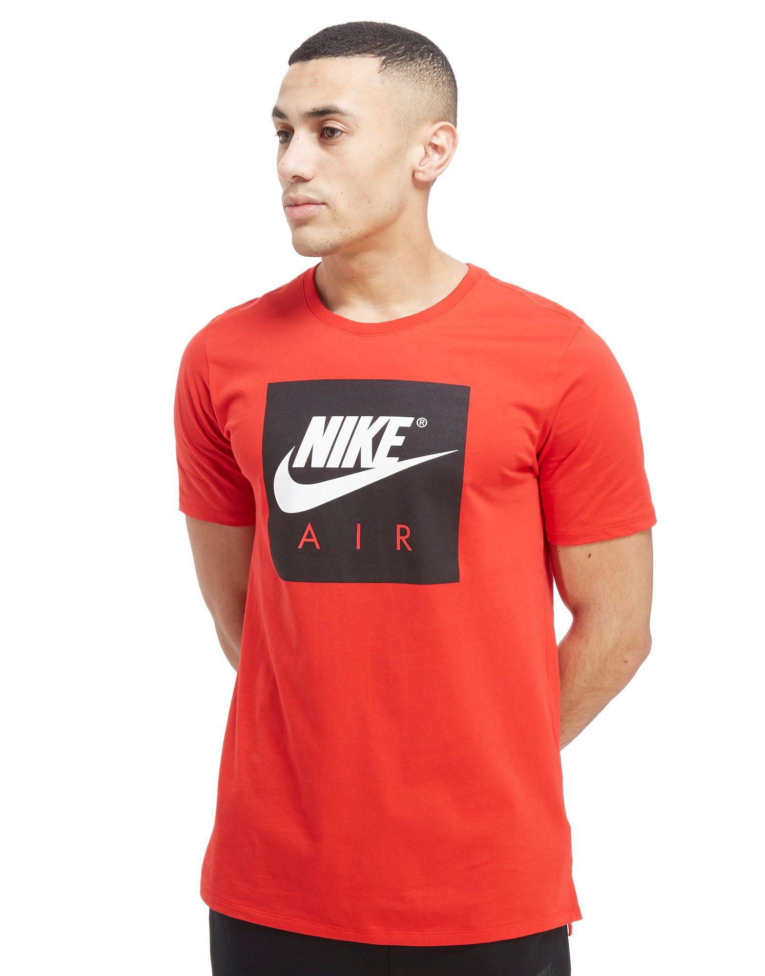 Nike Cotton Air Box Logo T-shirt in Red 