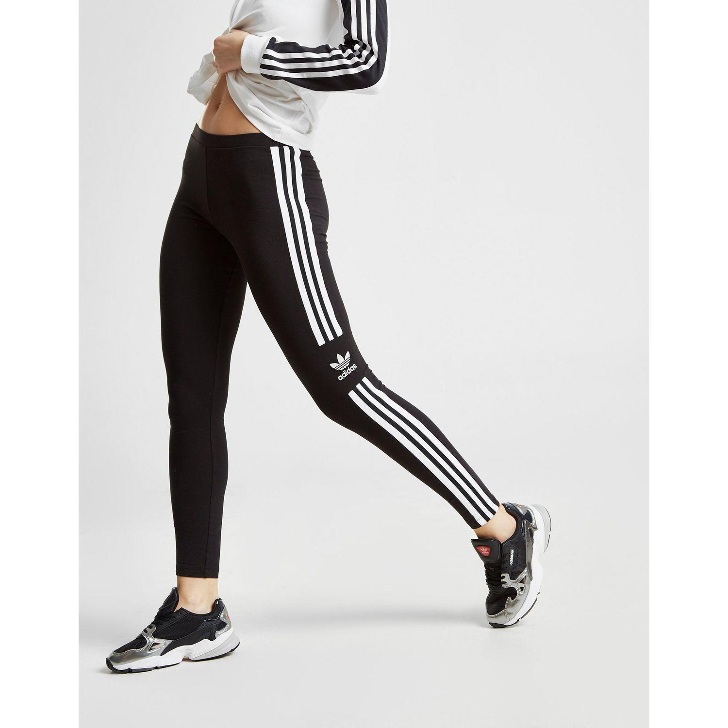 adidas Originals Cotton 3-stripes Trefoil Leggings in Black/White (Black) -  Lyst