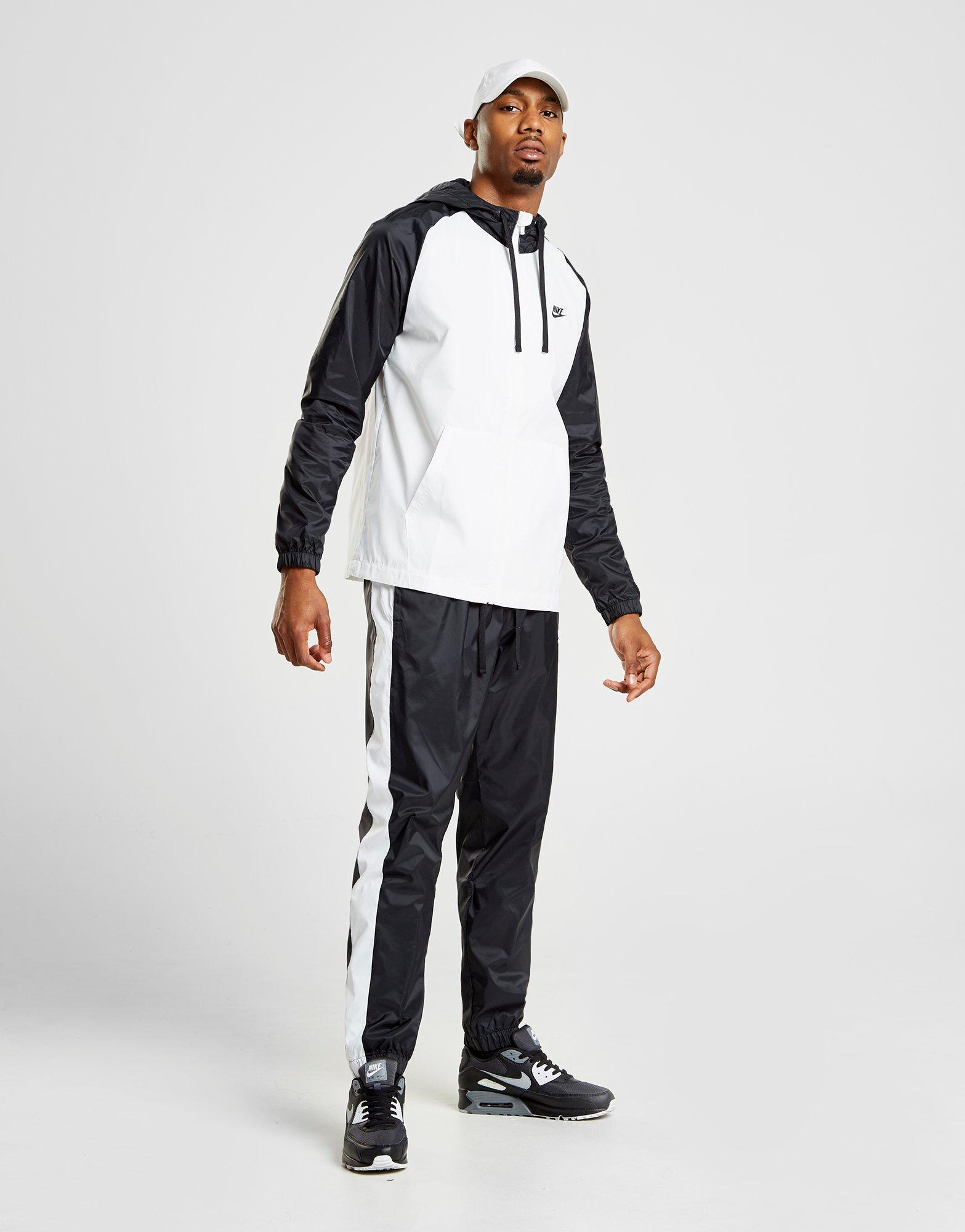 nike tracksuit white and black