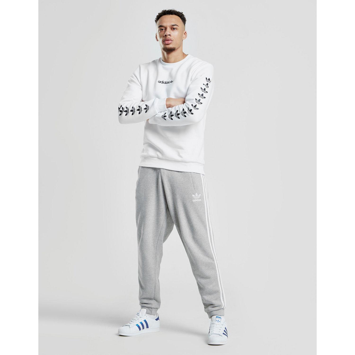 adidas Originals Cotton Tape Qqr Crew Sweatshirt in White/Black (White) for  Men - Lyst