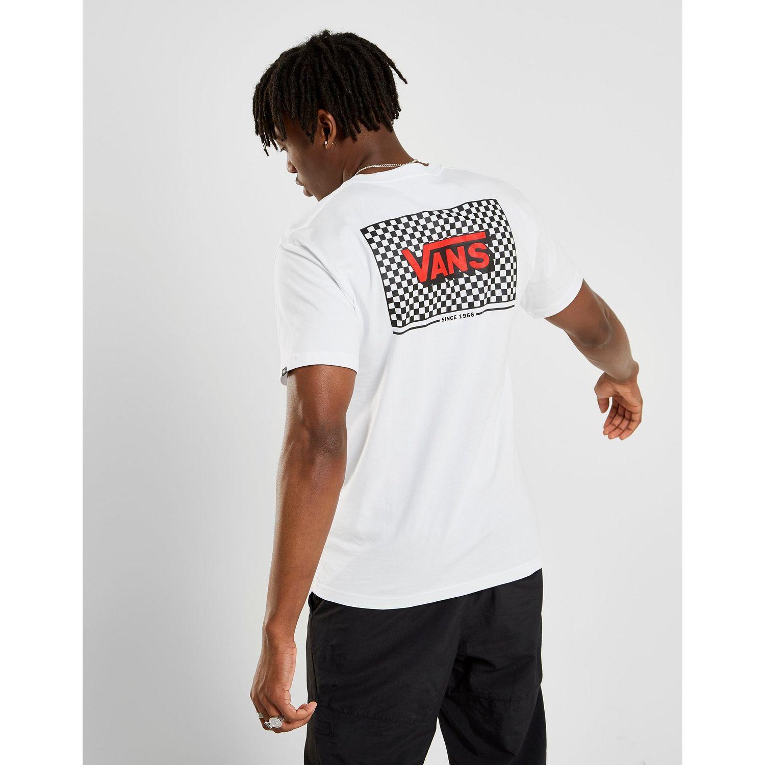 red black and white vans shirt