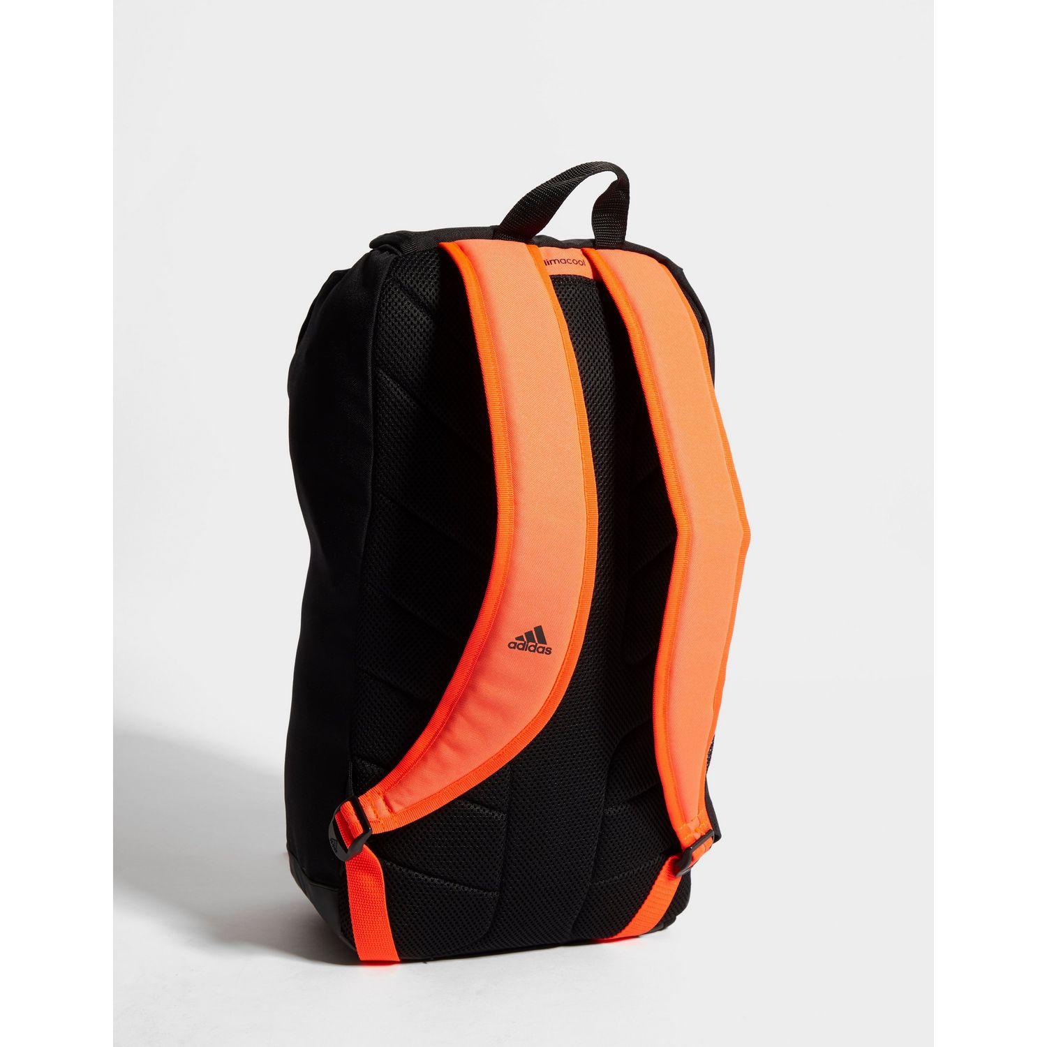 adidas orange and black backpack
