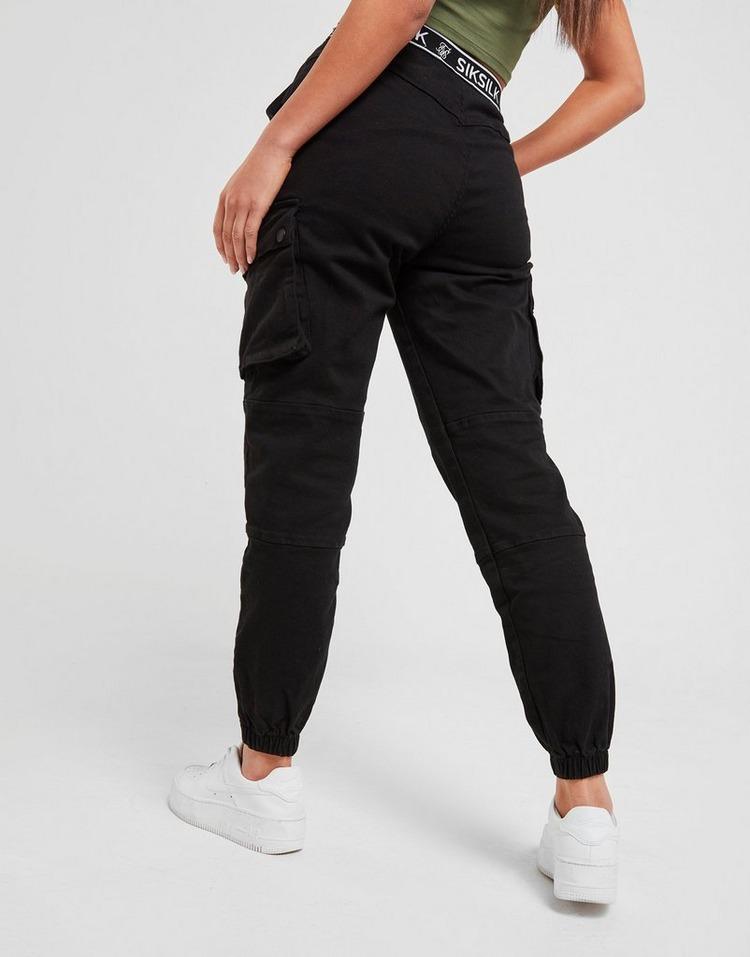 siksilk tape waist cargo pants