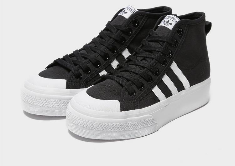 adidas Canvas Nizza Platform Mid in Black - Lyst