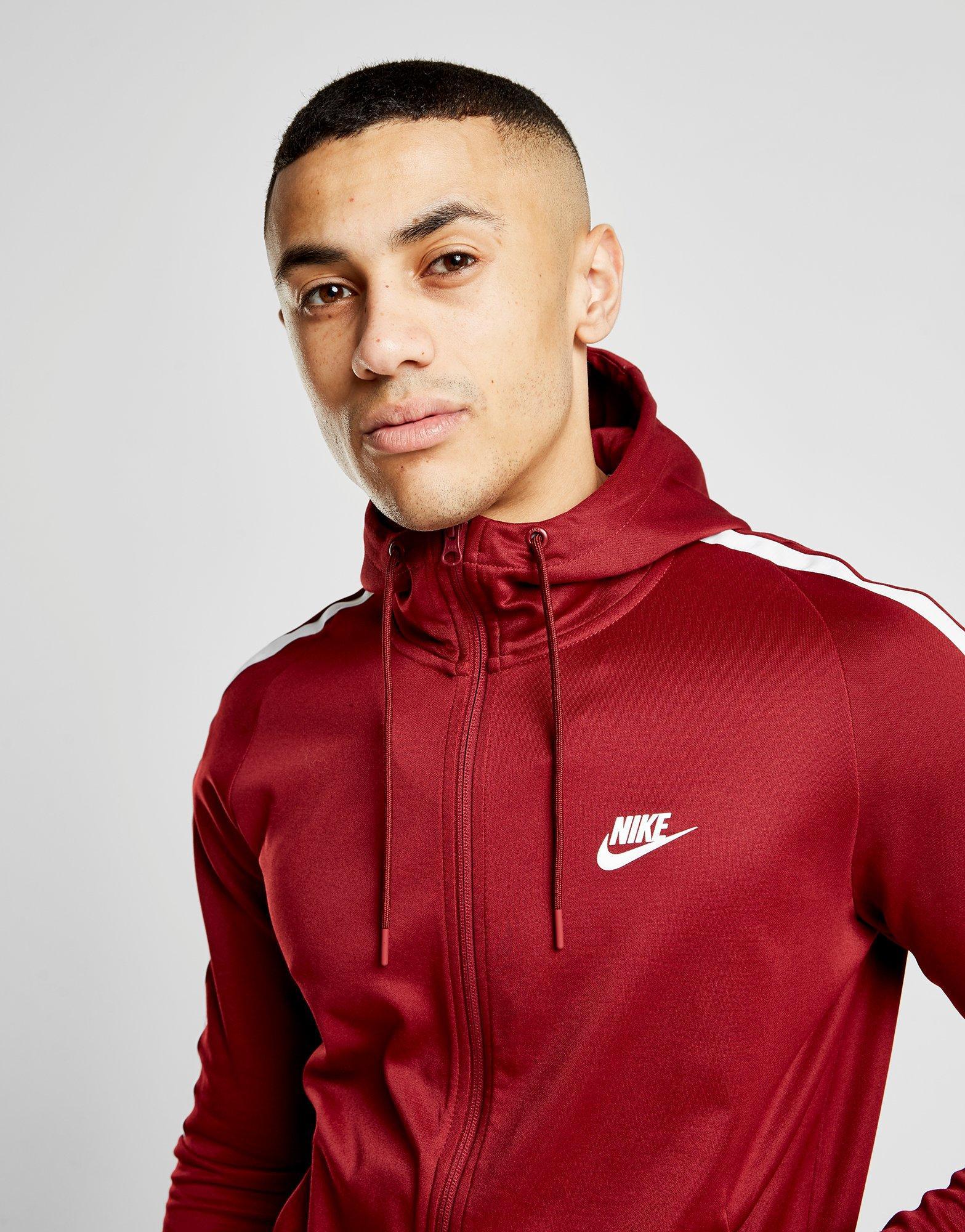 Nike Synthetic Tribute Full Zip Hoodie in Red for Men - Lyst