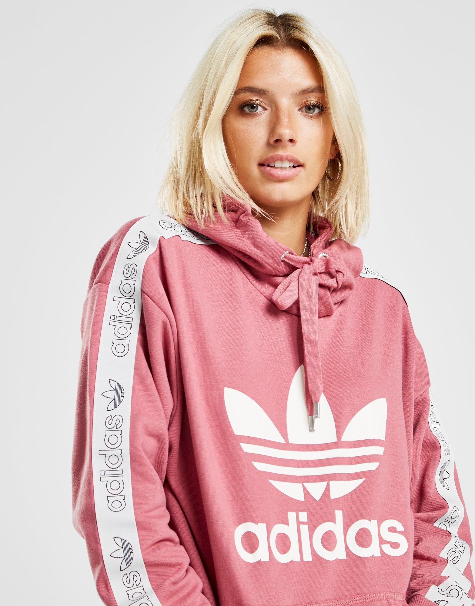 adidas pink tape hoodie