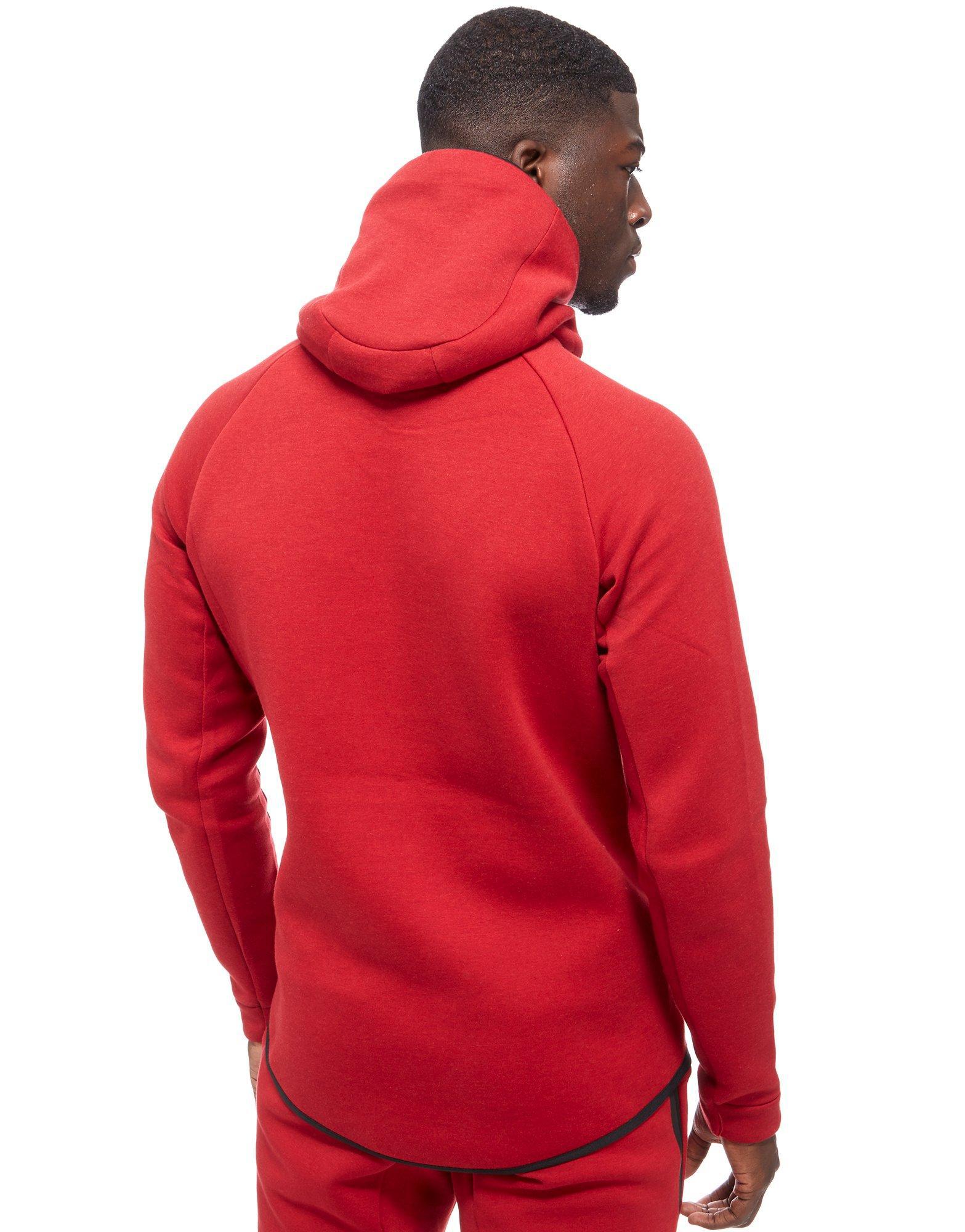 red nike tech fleece bottoms