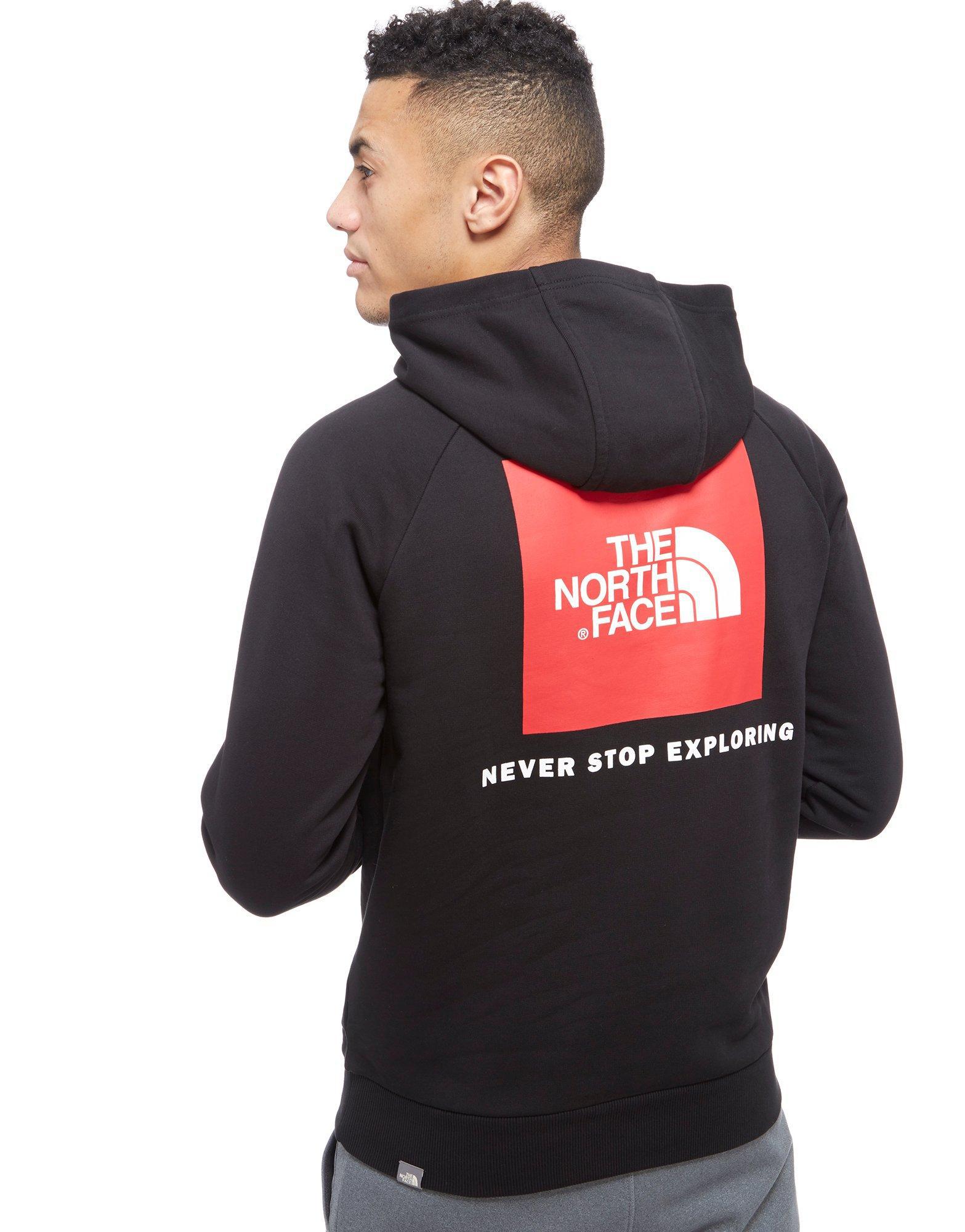 the north face hoodie raglan red box