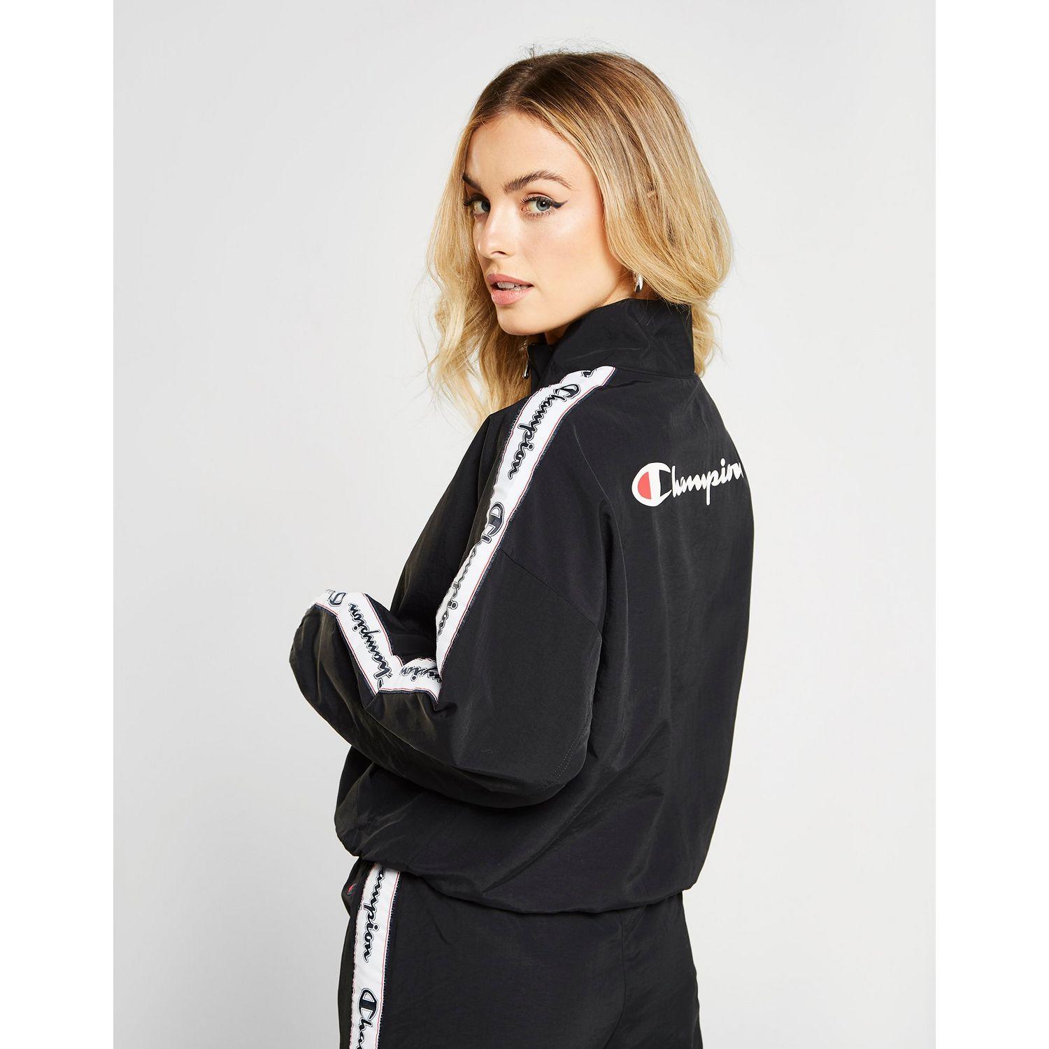 Champion Tape Woven Track Top in Black 