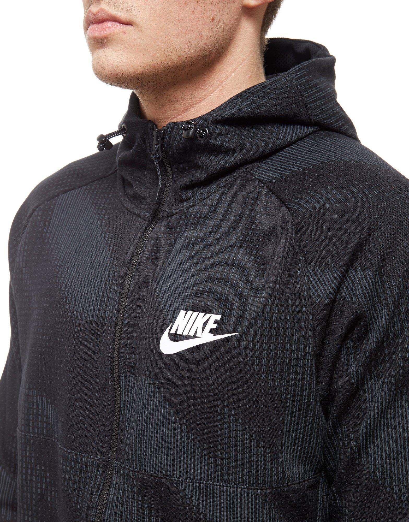 Nike Cotton Advance All Over Print Full Zip Hoodie in Black for Men - Lyst