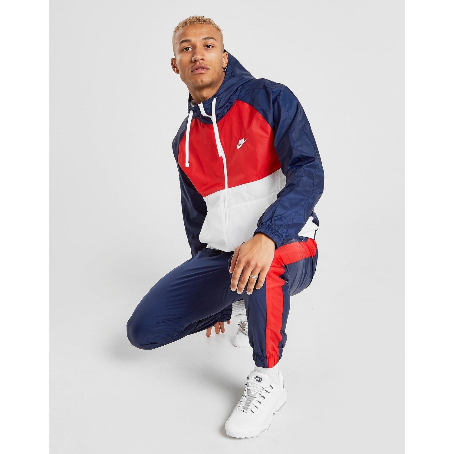 white and red nike tracksuit