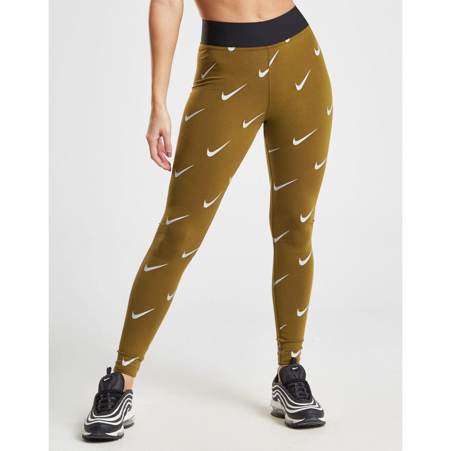 nike all over print swoosh leggings