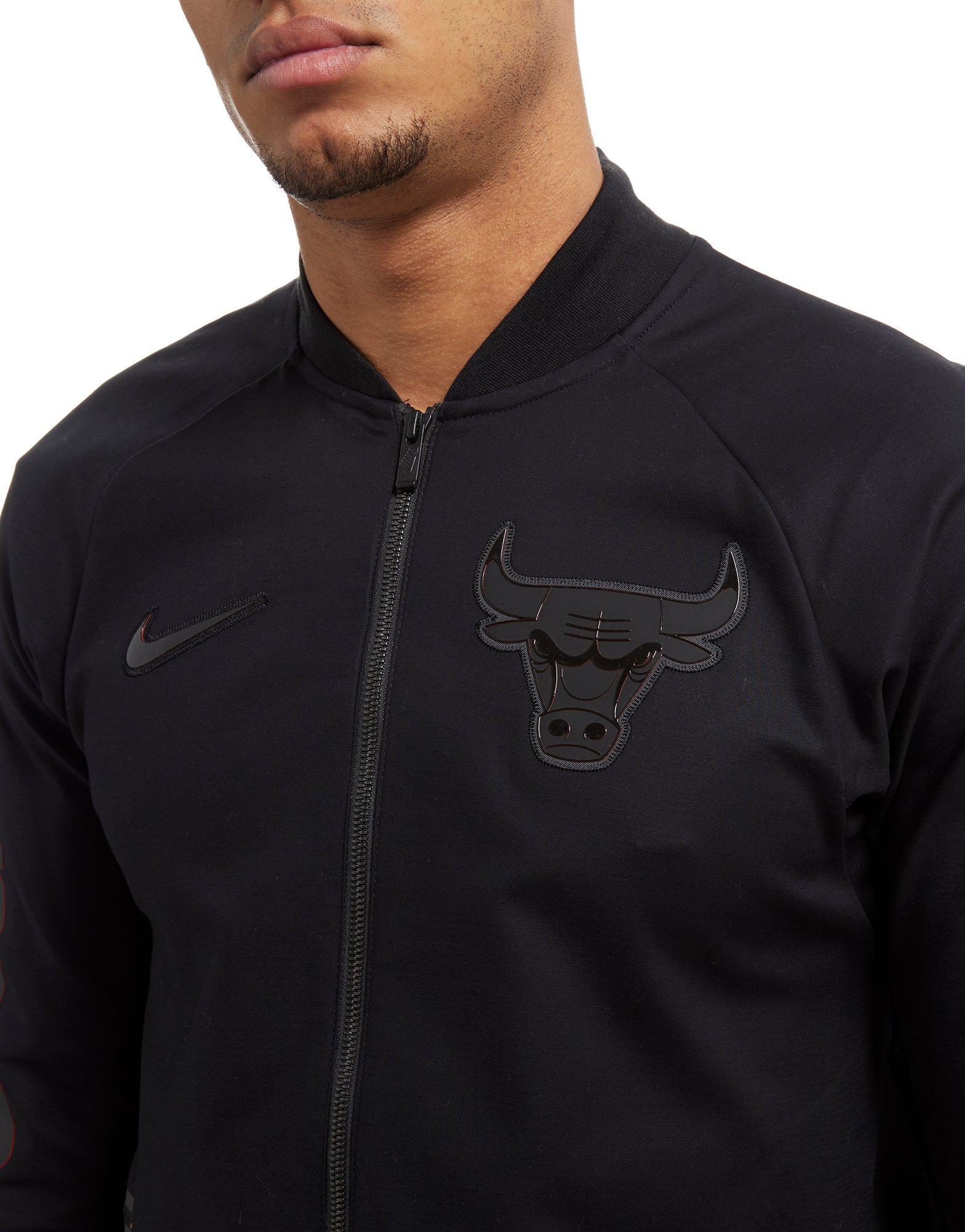 Nike Cotton Nba Chicago Bulls Varsity Jacket in Black for Men Lyst