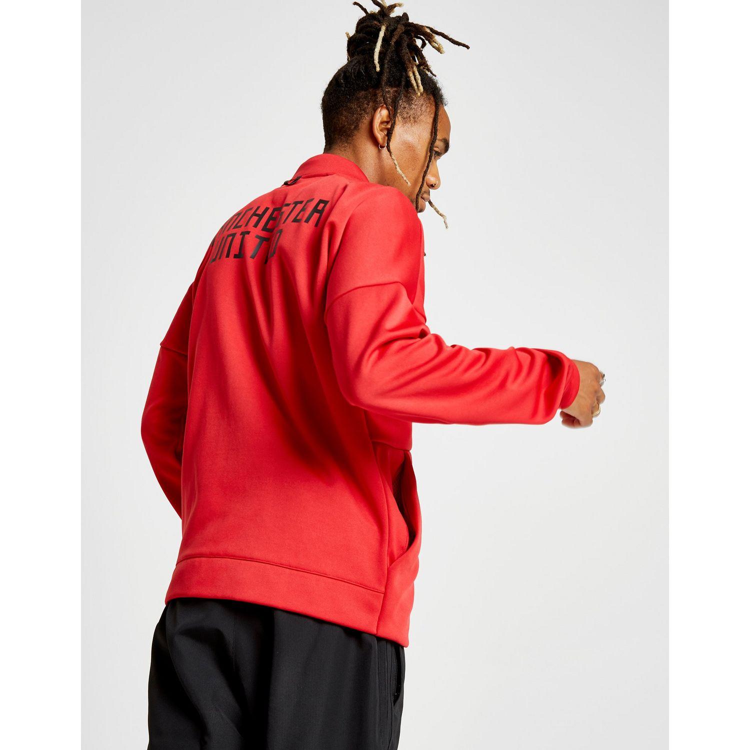 Adidas Synthetic Manchester United Z N E Jacket In Red For Men Lyst