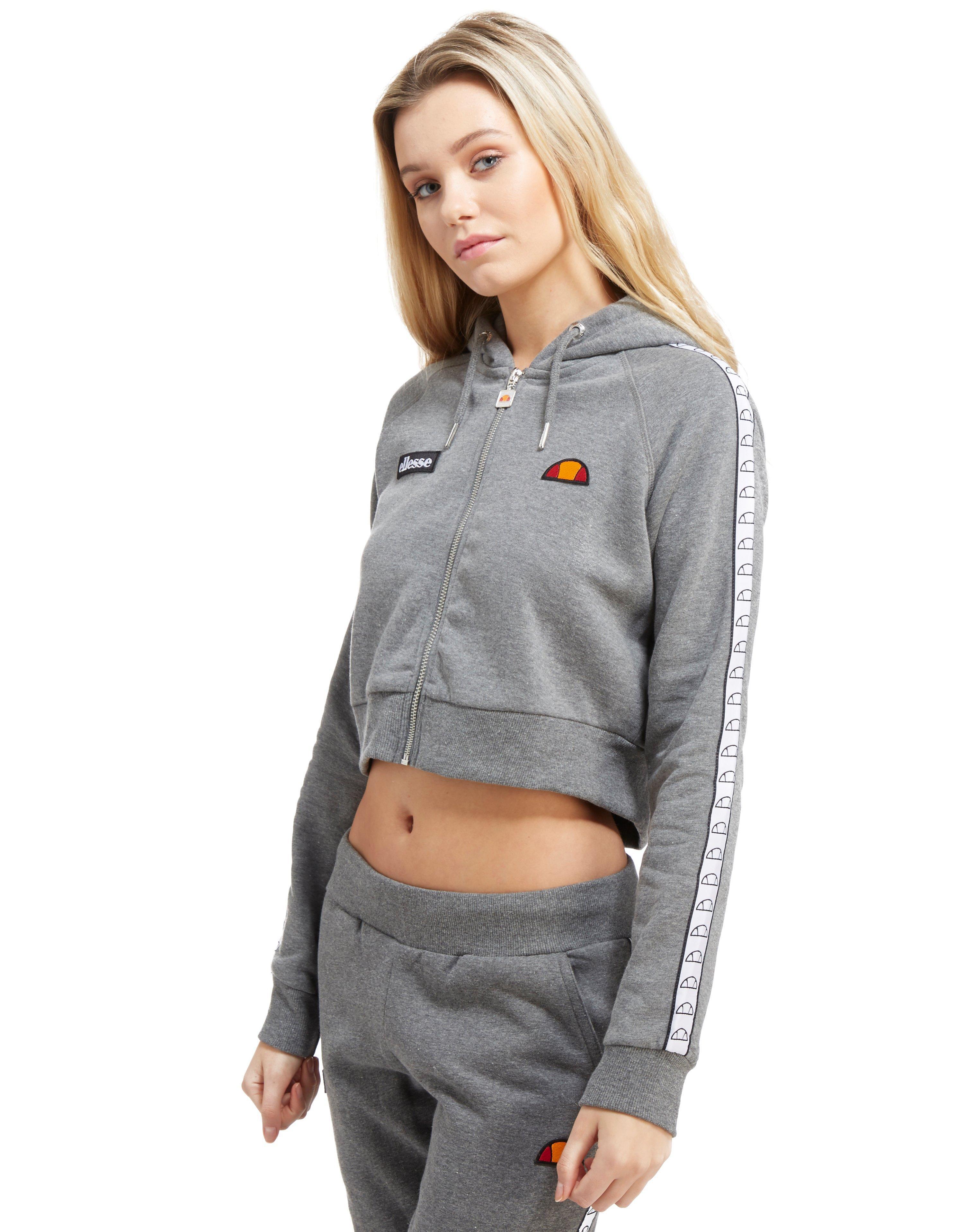 ellesse grey cropped hoodie