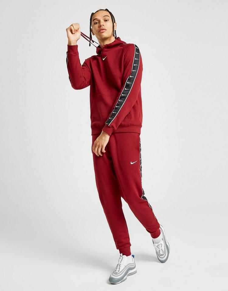Nike Tape Fleece Overhead Hoodie in Red/Black (Red) for Men - Lyst