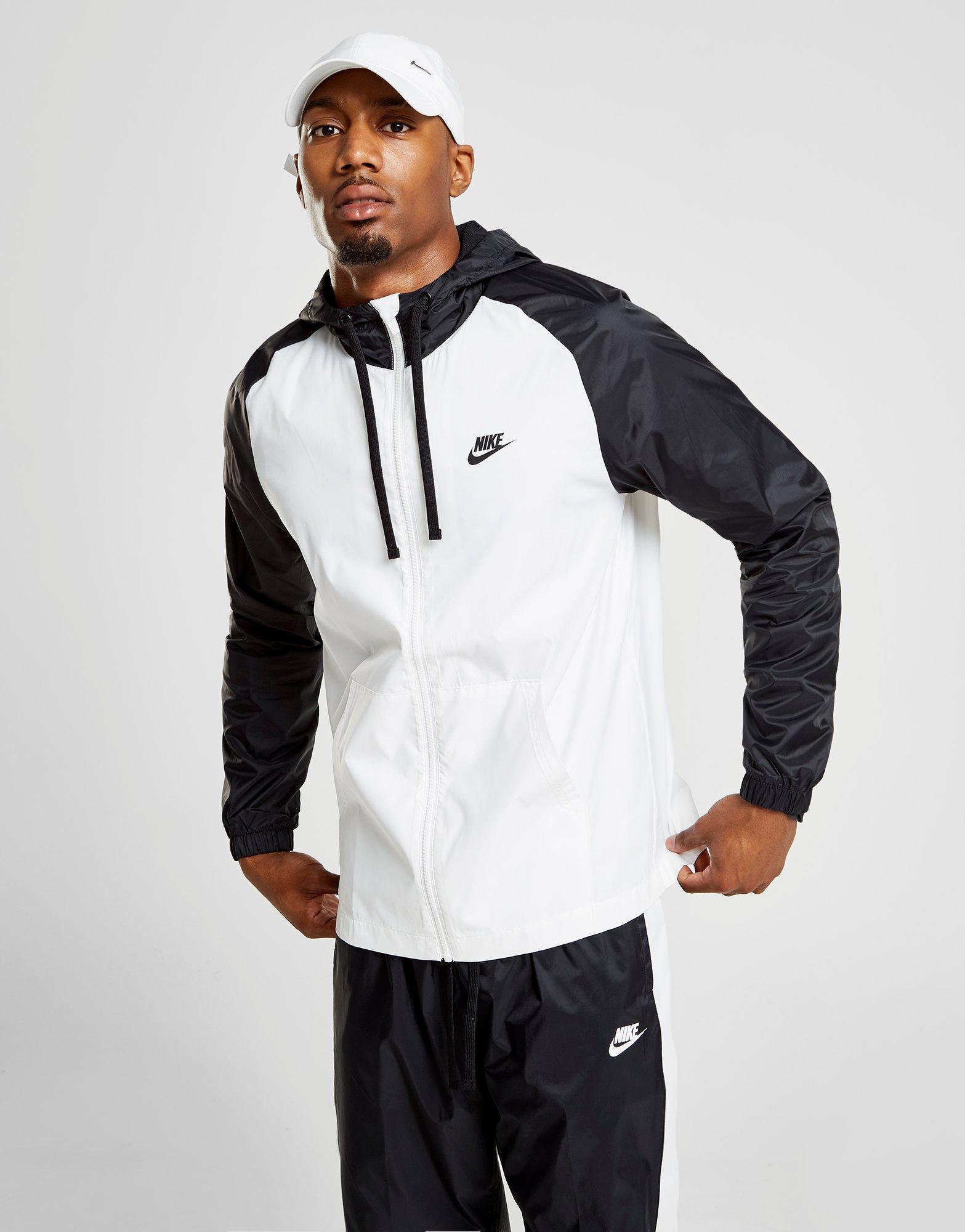 white and black nike tracksuit