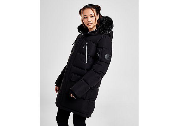 Pink Soda Sport Coness Long Fur Jacket in Black Lyst UK