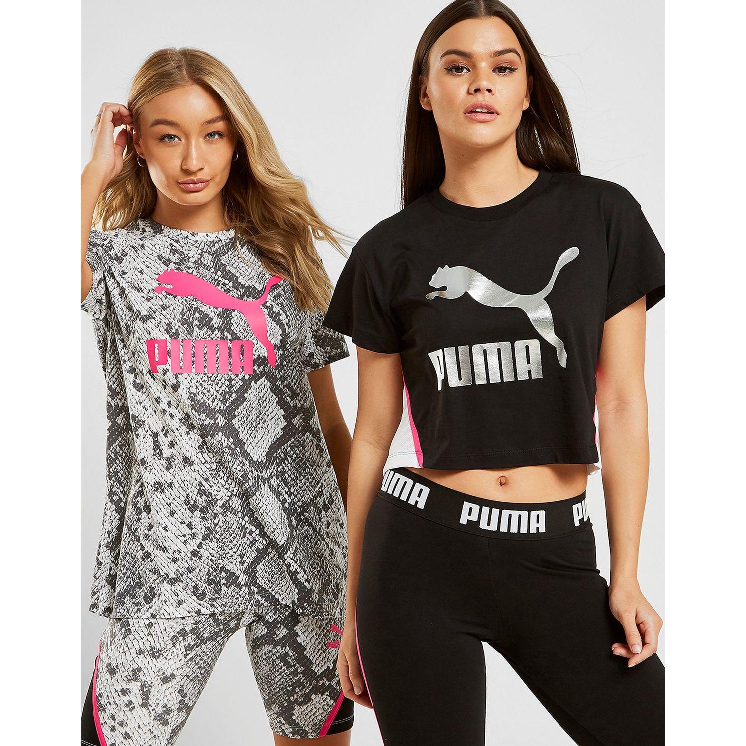 pink and black puma shirt