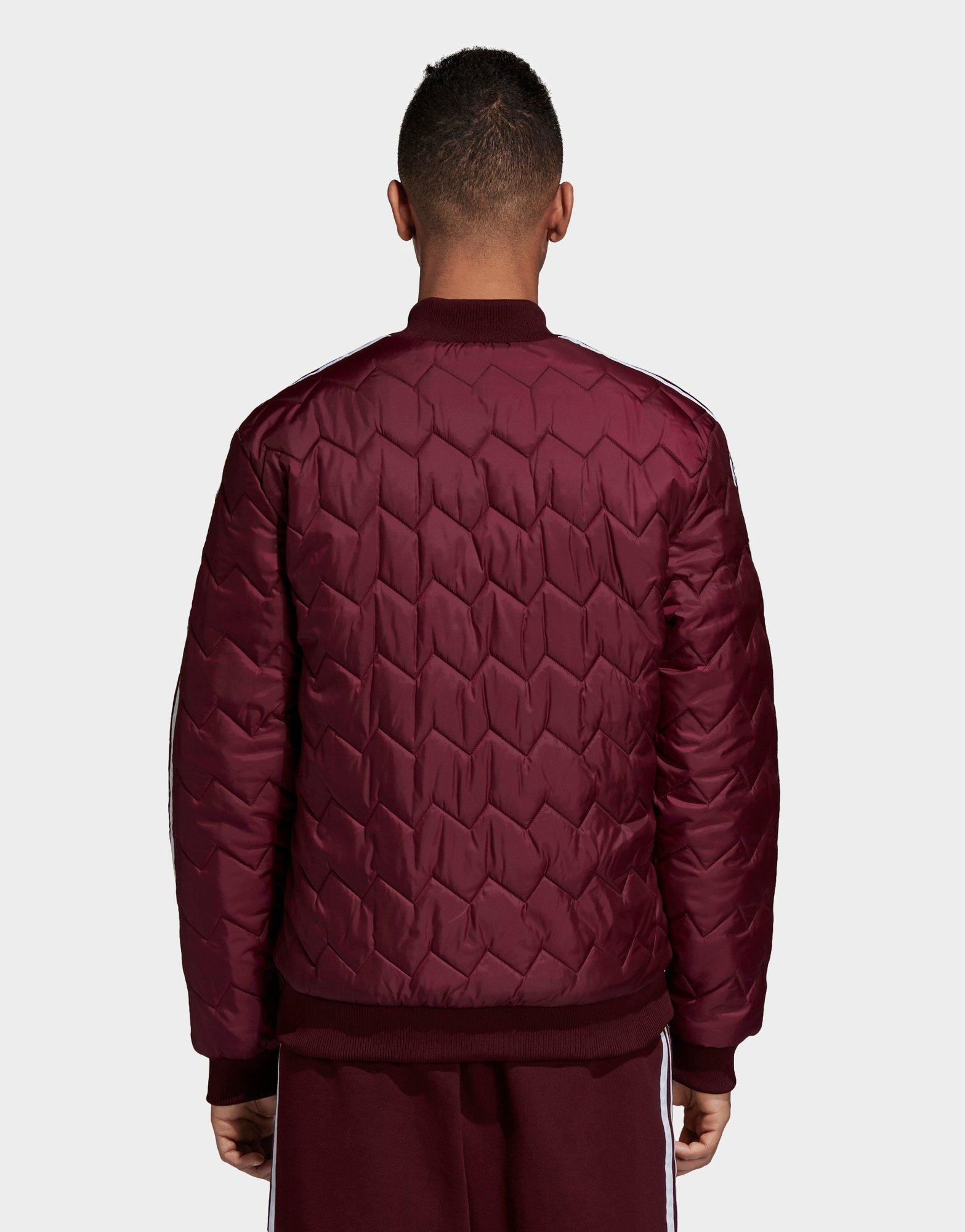 adidas sst quilted jacket red