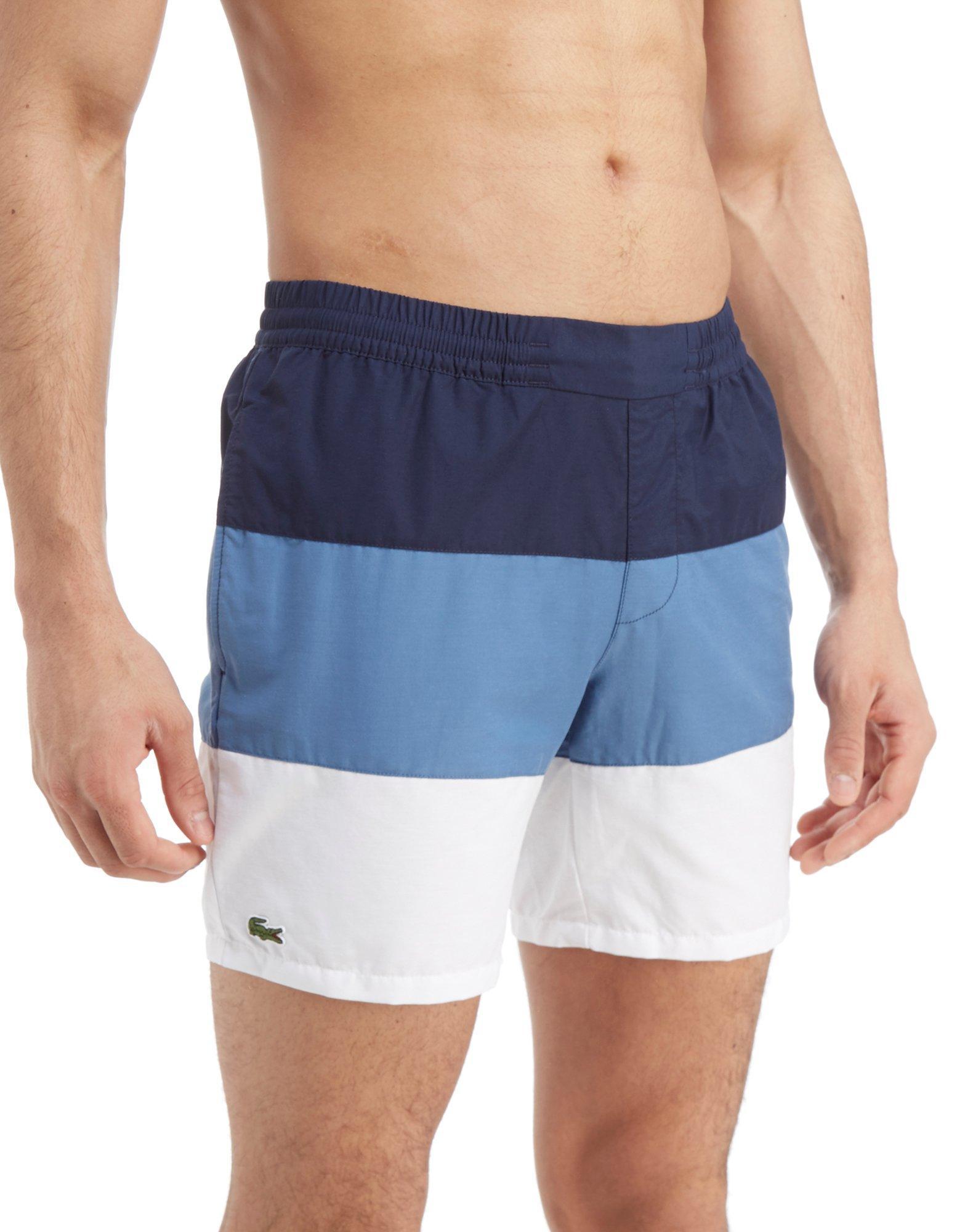 lacoste colour block swim shorts