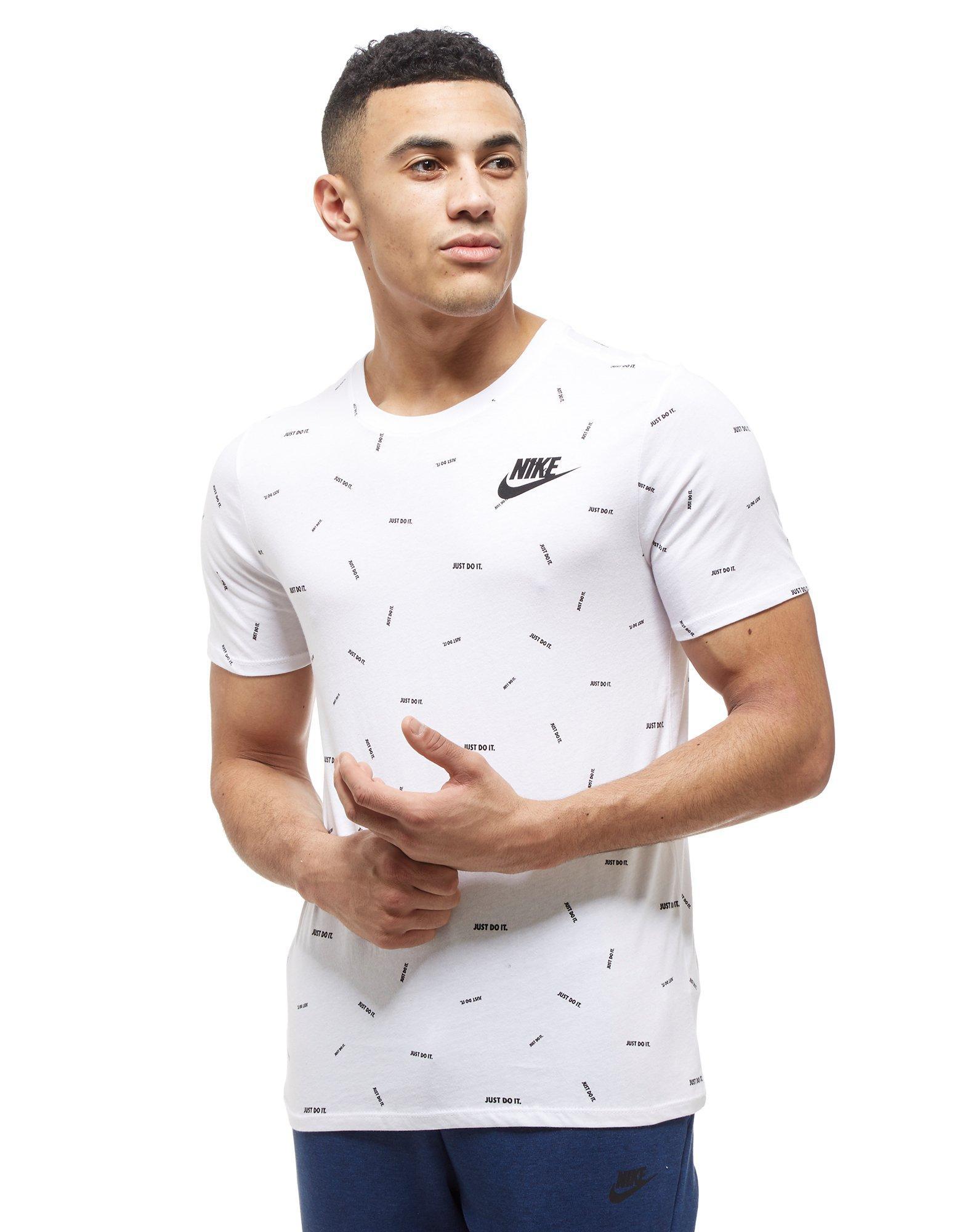 Nike Cotton Just Do It All Over Print T-shirt in White for Men - Lyst