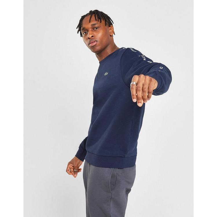 lacoste tonal tape crew sweatshirt
