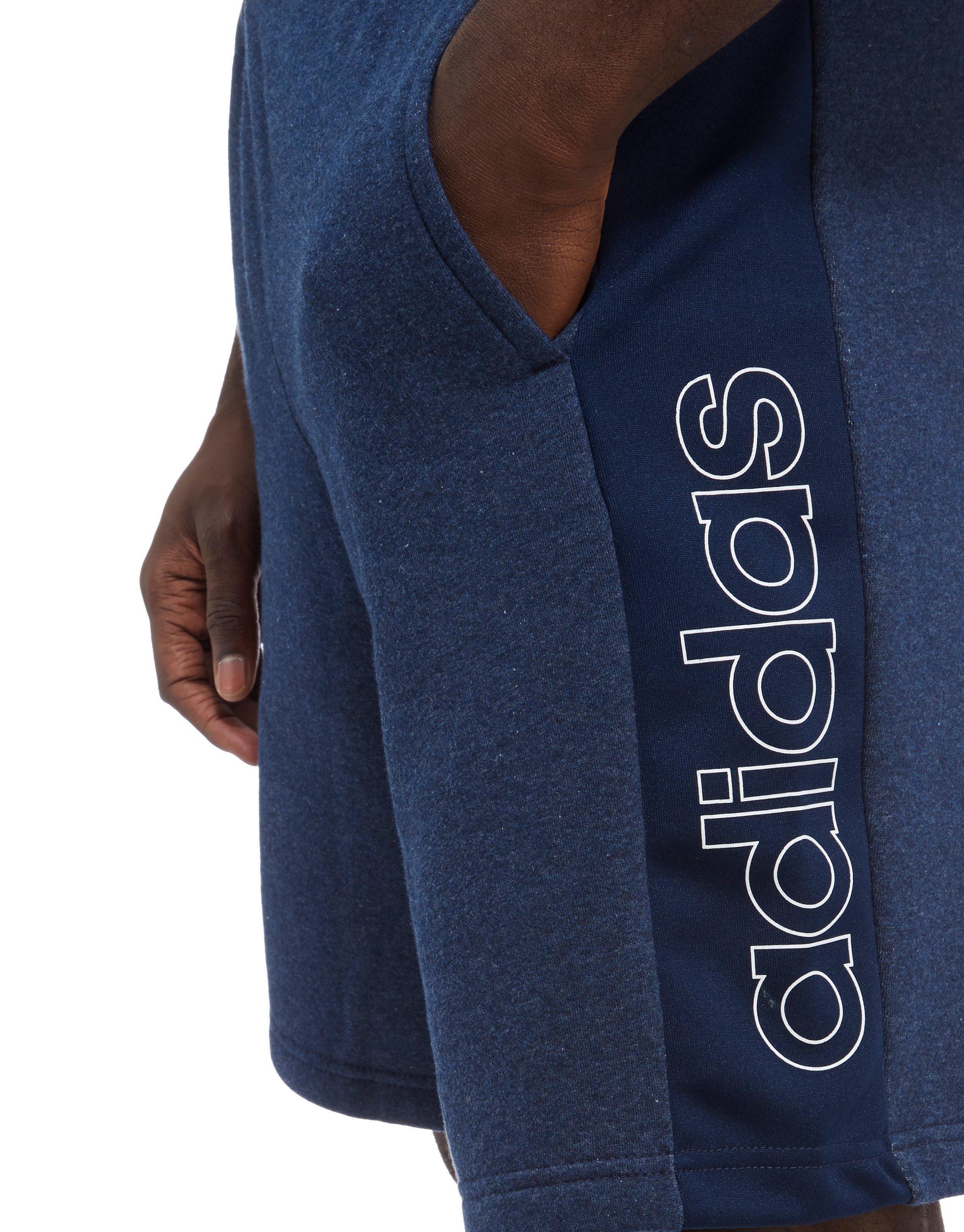 adidas Linear Fleece Shorts in Navy (Blue) for Men - Lyst
