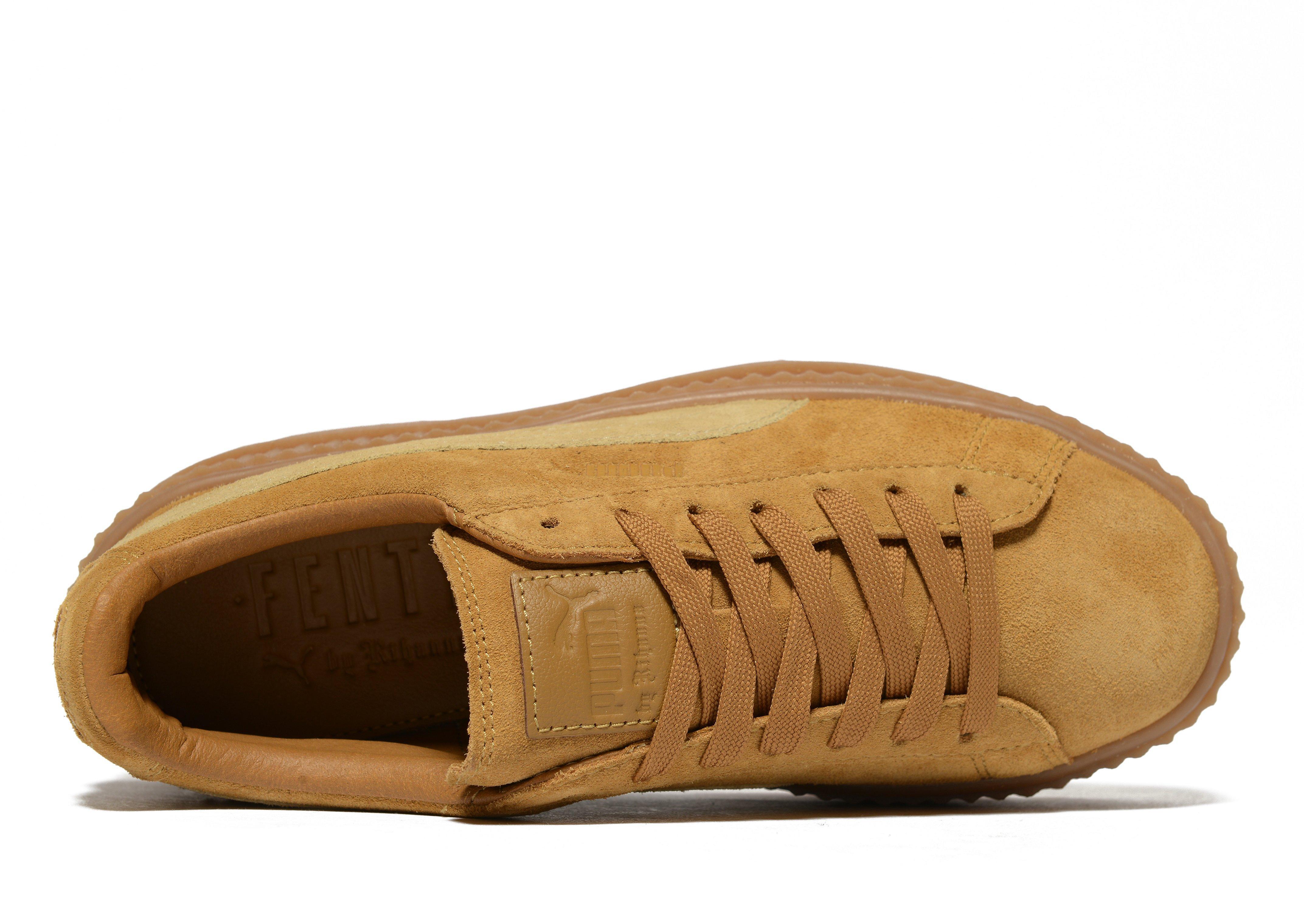 PUMA Suede Fenty Cleated Creepers in Brown Lyst