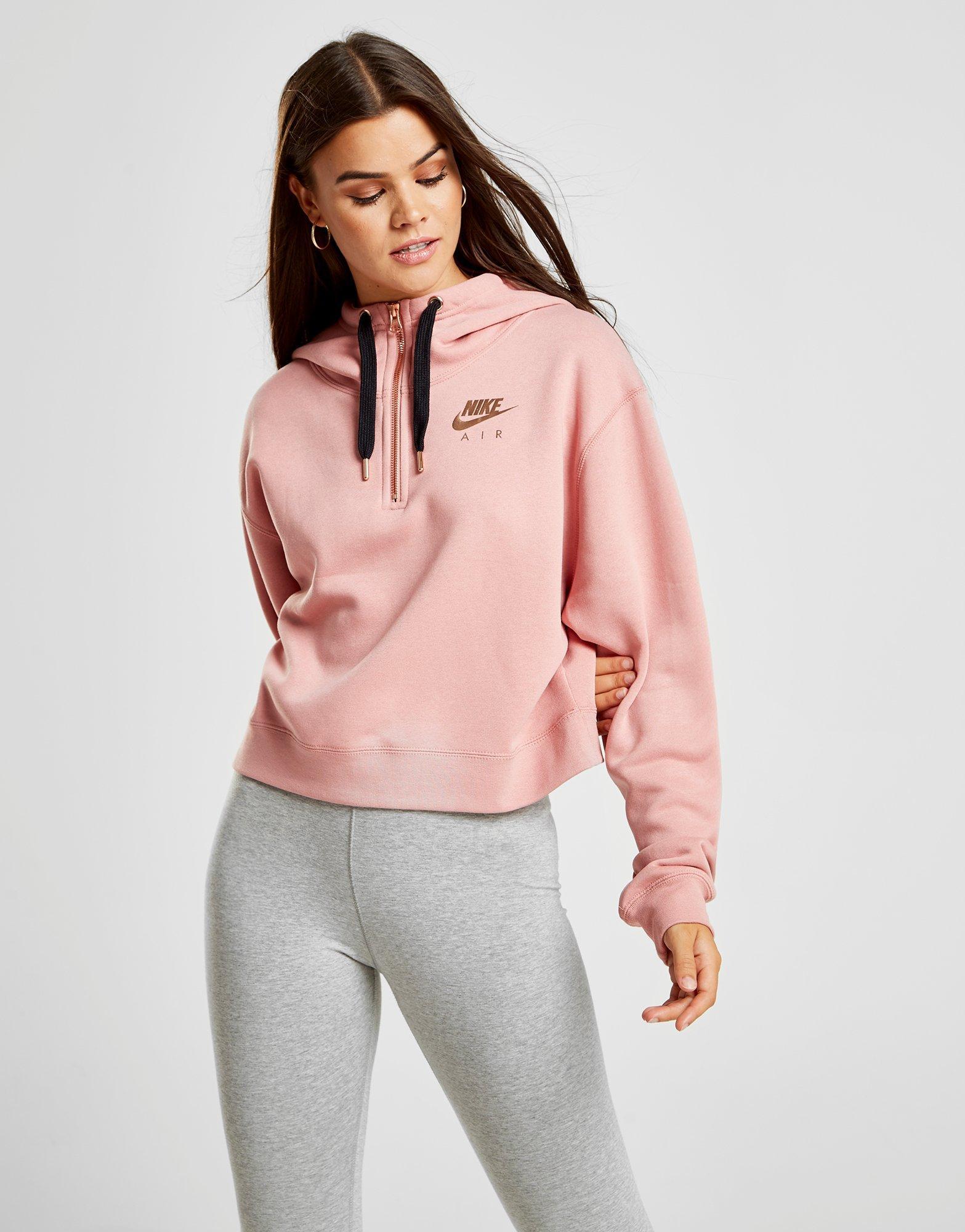 nike air womens half zip hoodie pink