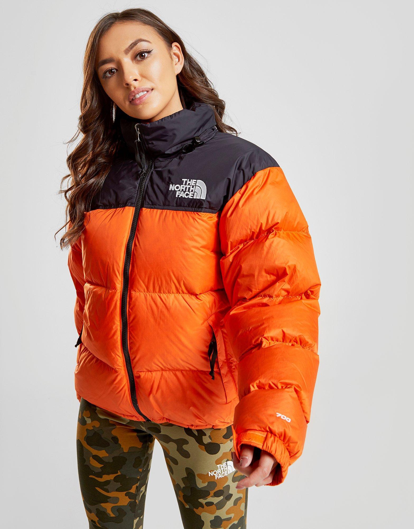 the north face puffer jacket orange