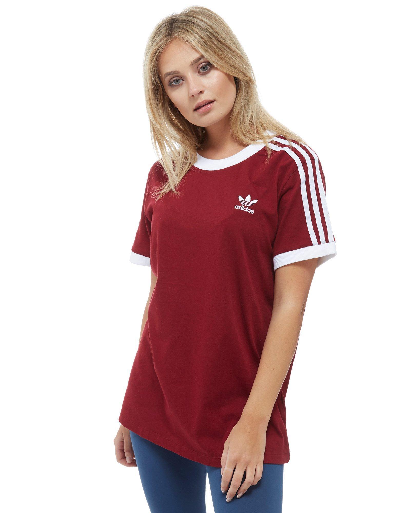 burgundy adidas california t shirt