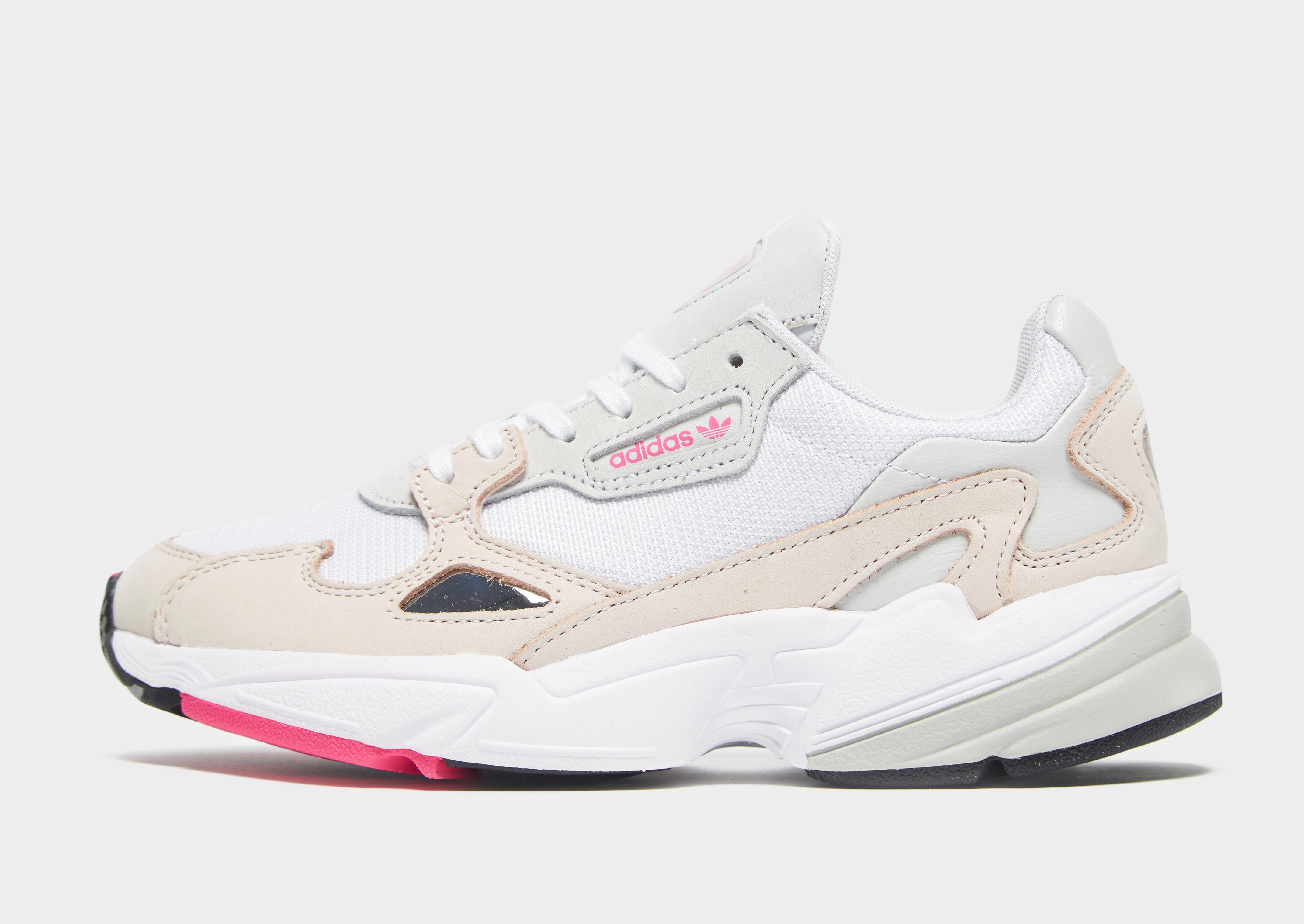 adidas Originals Suede Falcon in White/Pink (White) - Lyst