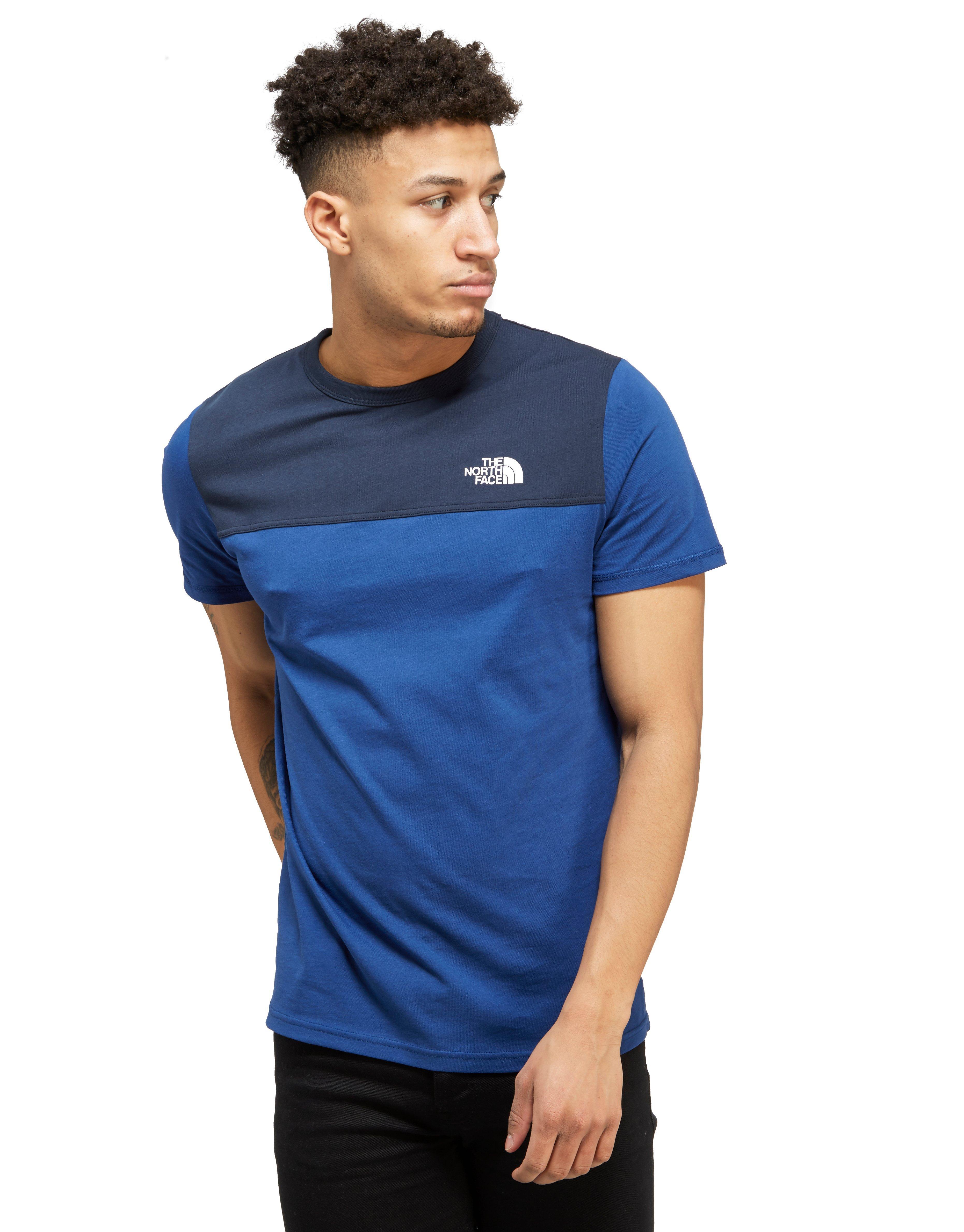 north face colour block t shirt