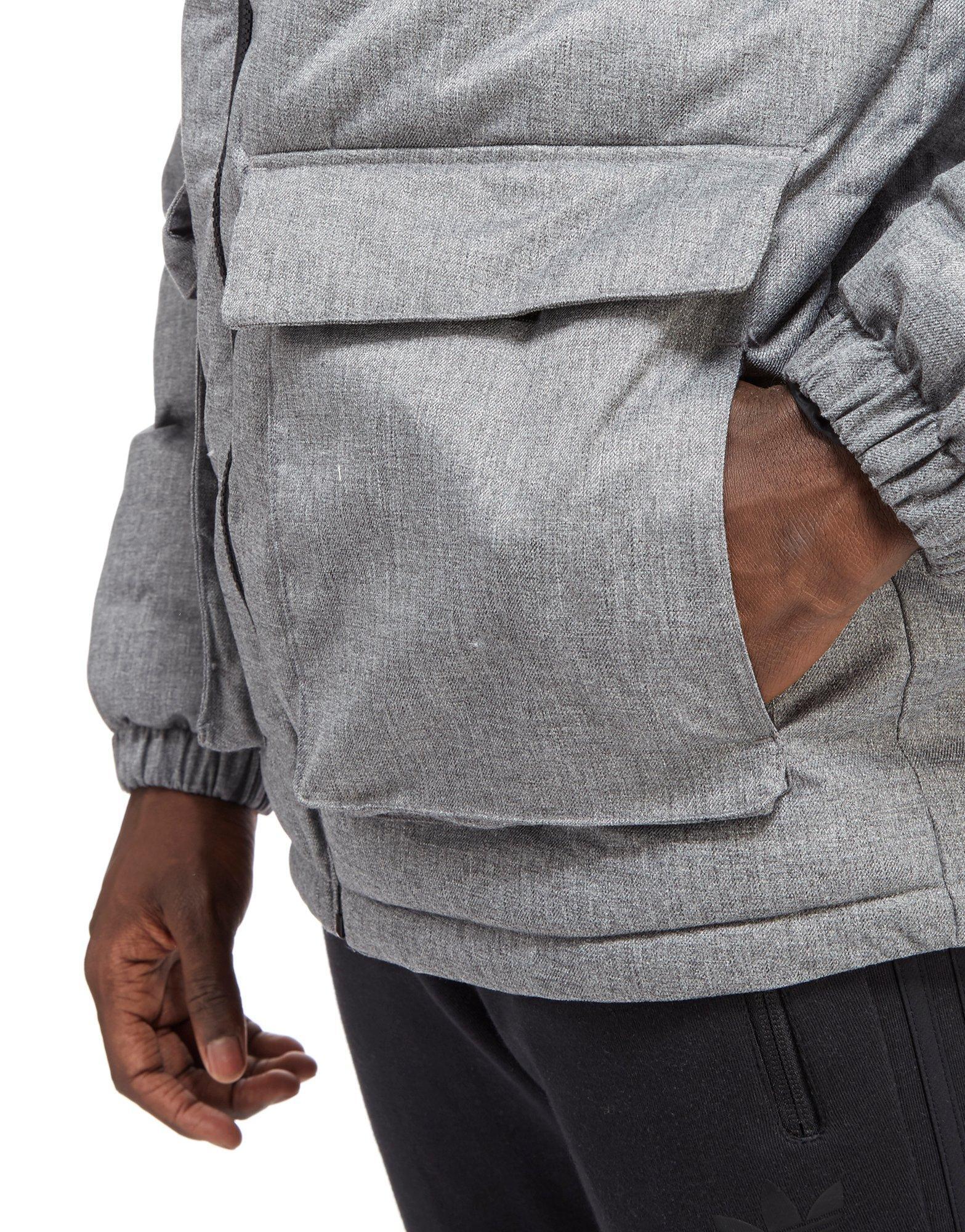 adidas Originals Synthetic Bubble Jacket in Grey Marl (Gray) for Men Lyst
