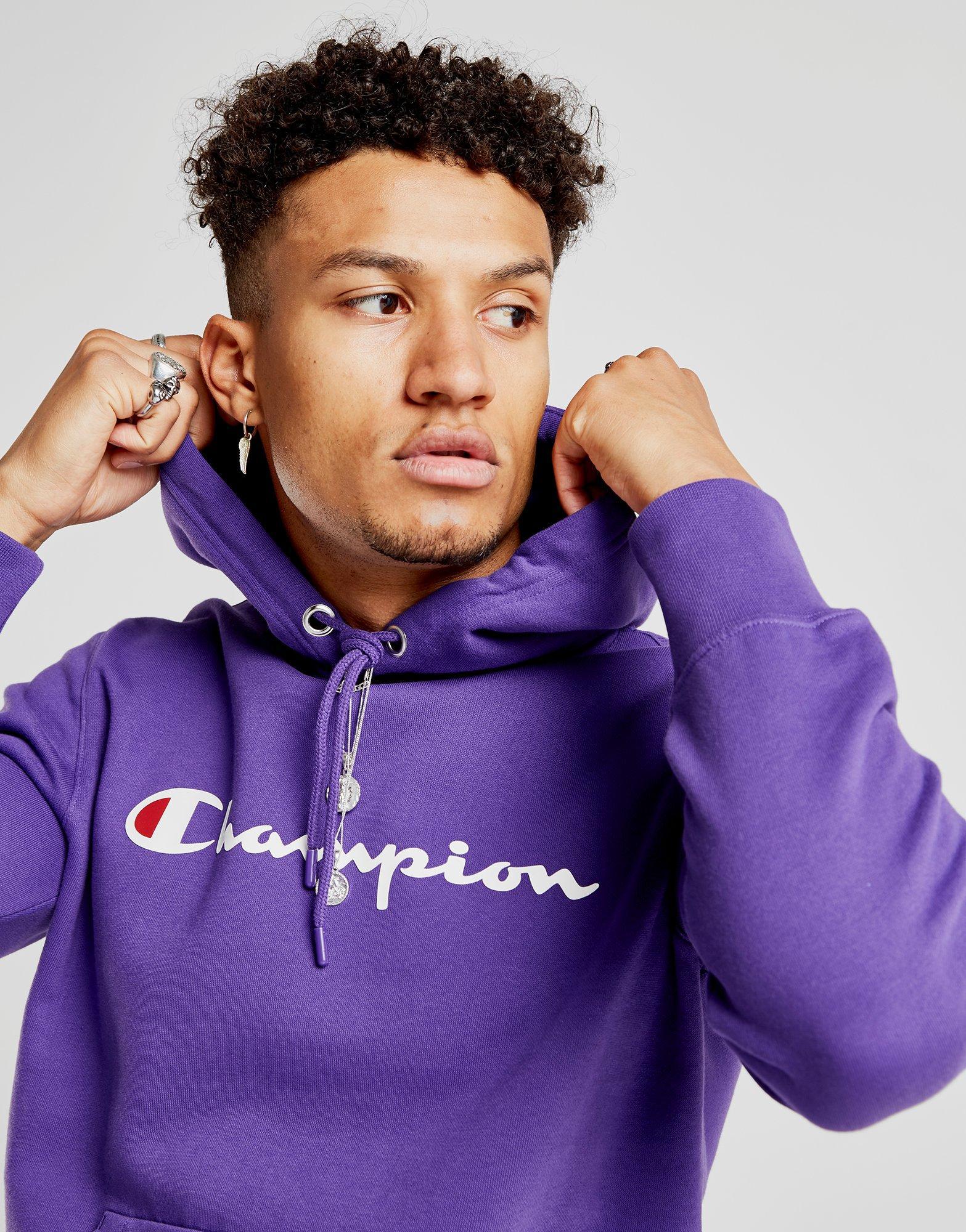 champion purple hoodie mens