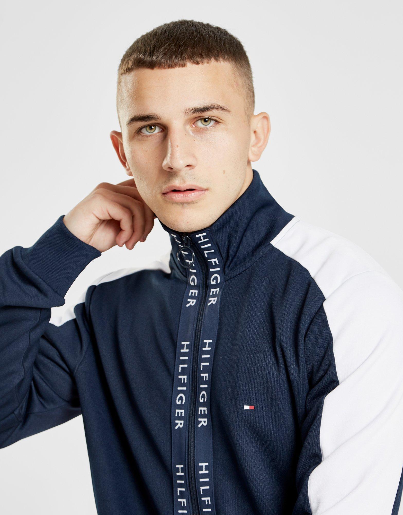 tommy hilfiger colour block tape track top