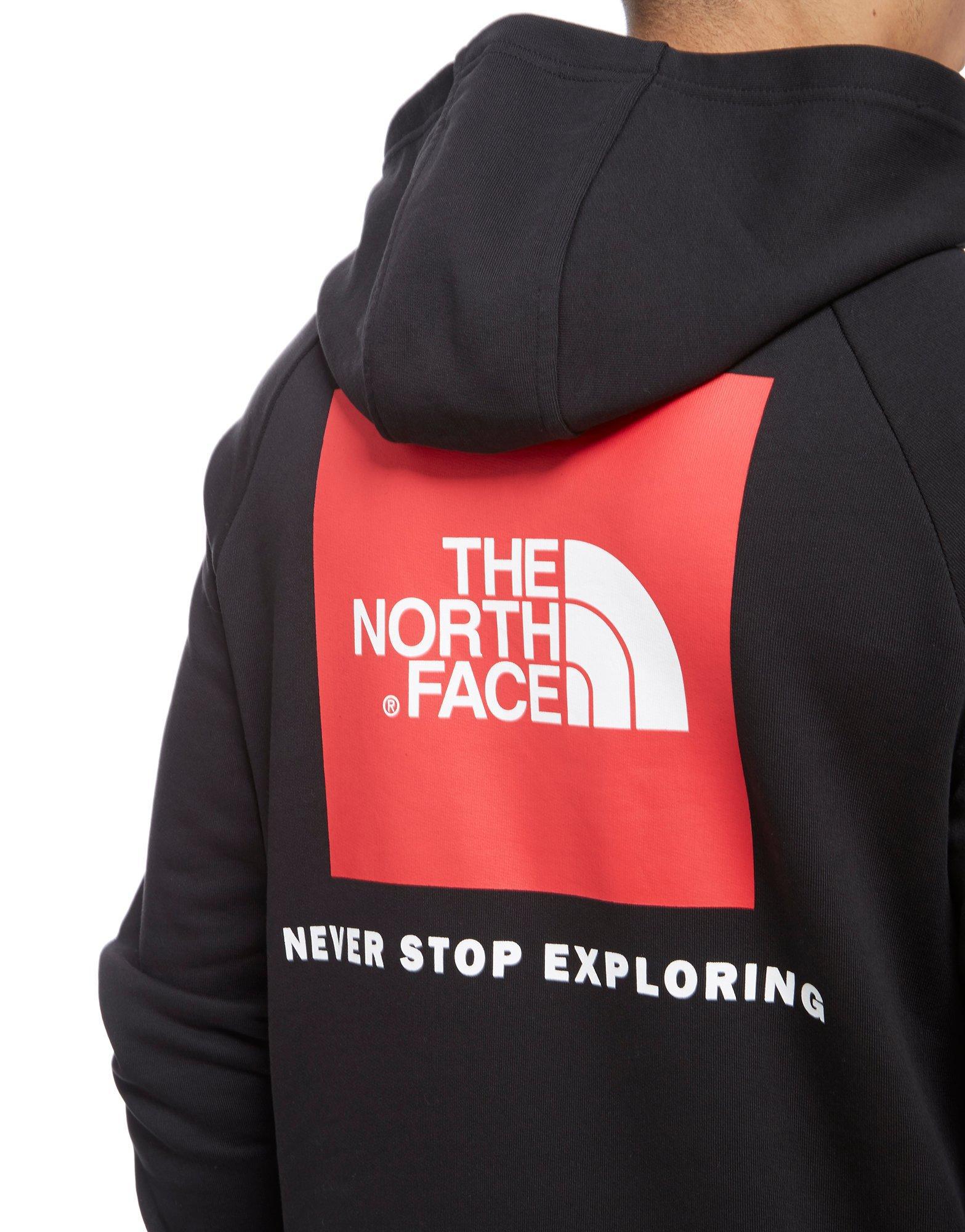 The North Face Cotton Raglan Redbox Hoodie In Black For Men Lyst