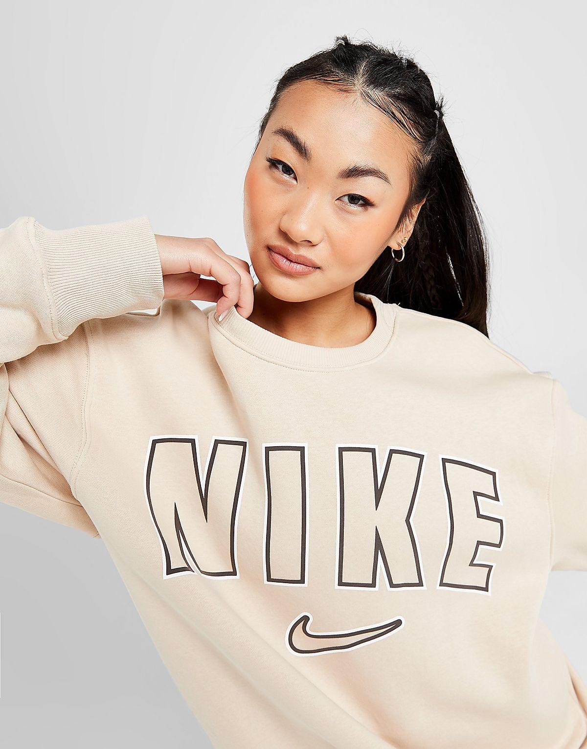 Nike Phoenix Fleece Varsity Crew Sweatshirt in Natural | Lyst UK