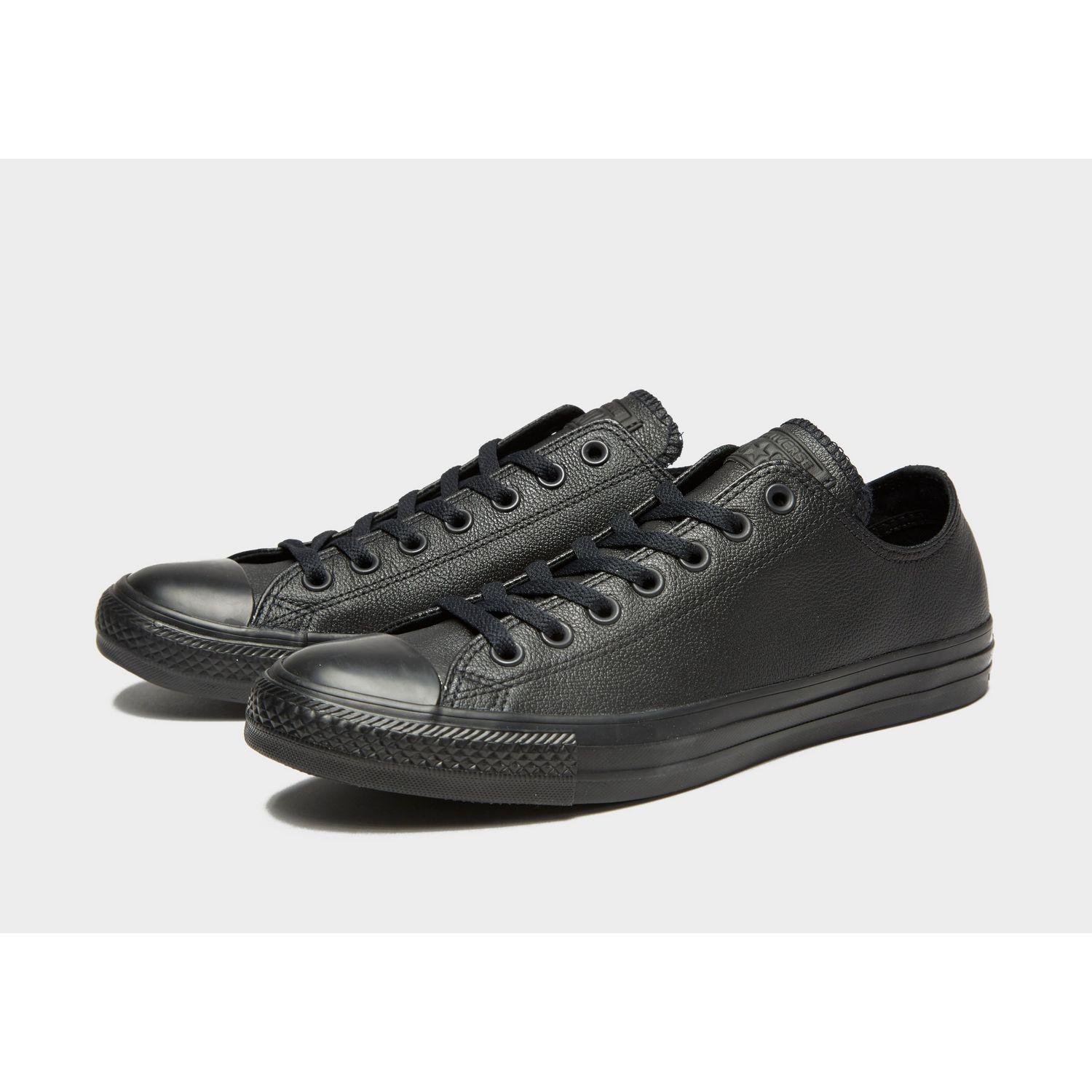 converse black leather mono