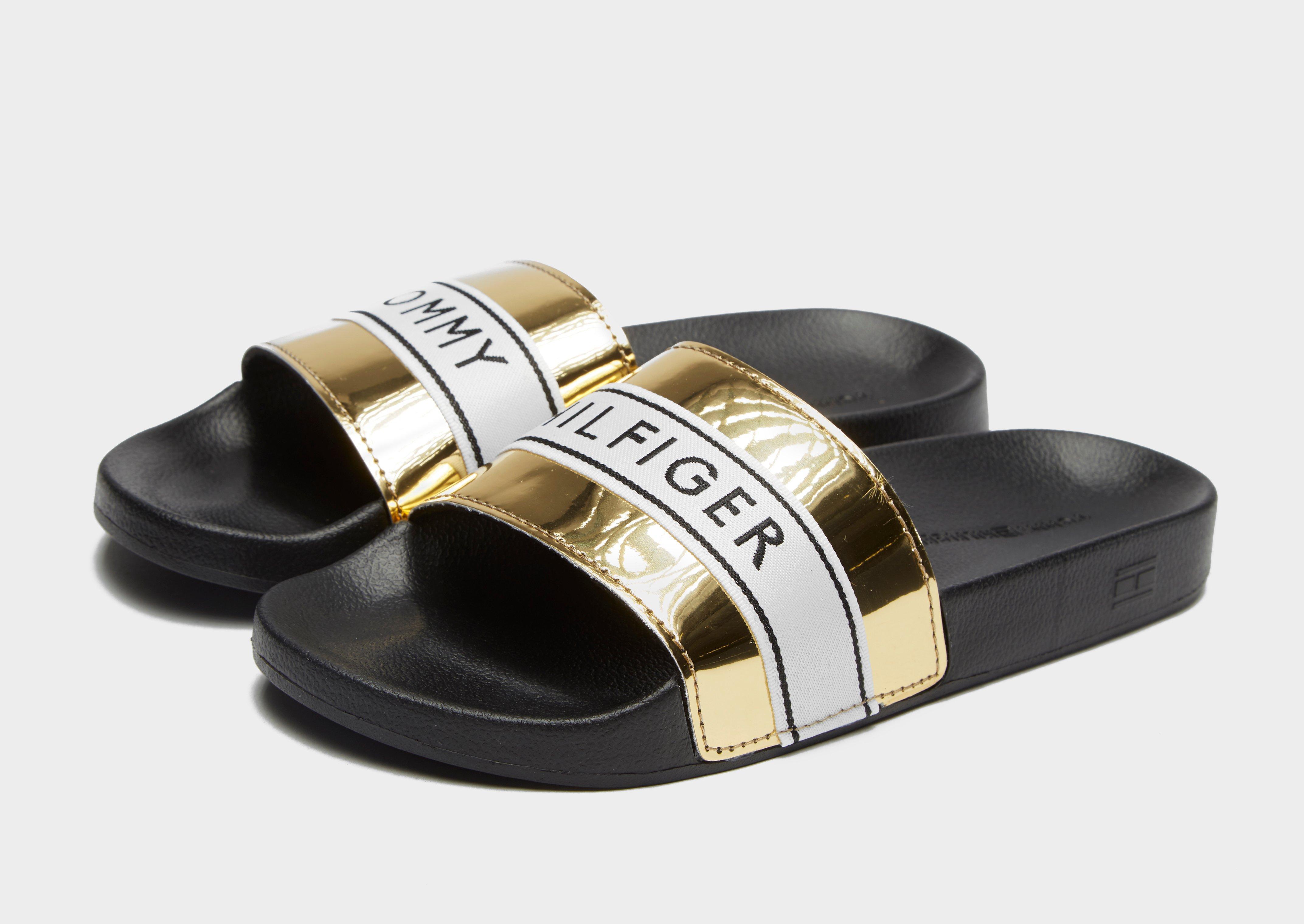 tommy hilfiger mirror sparkle sliders