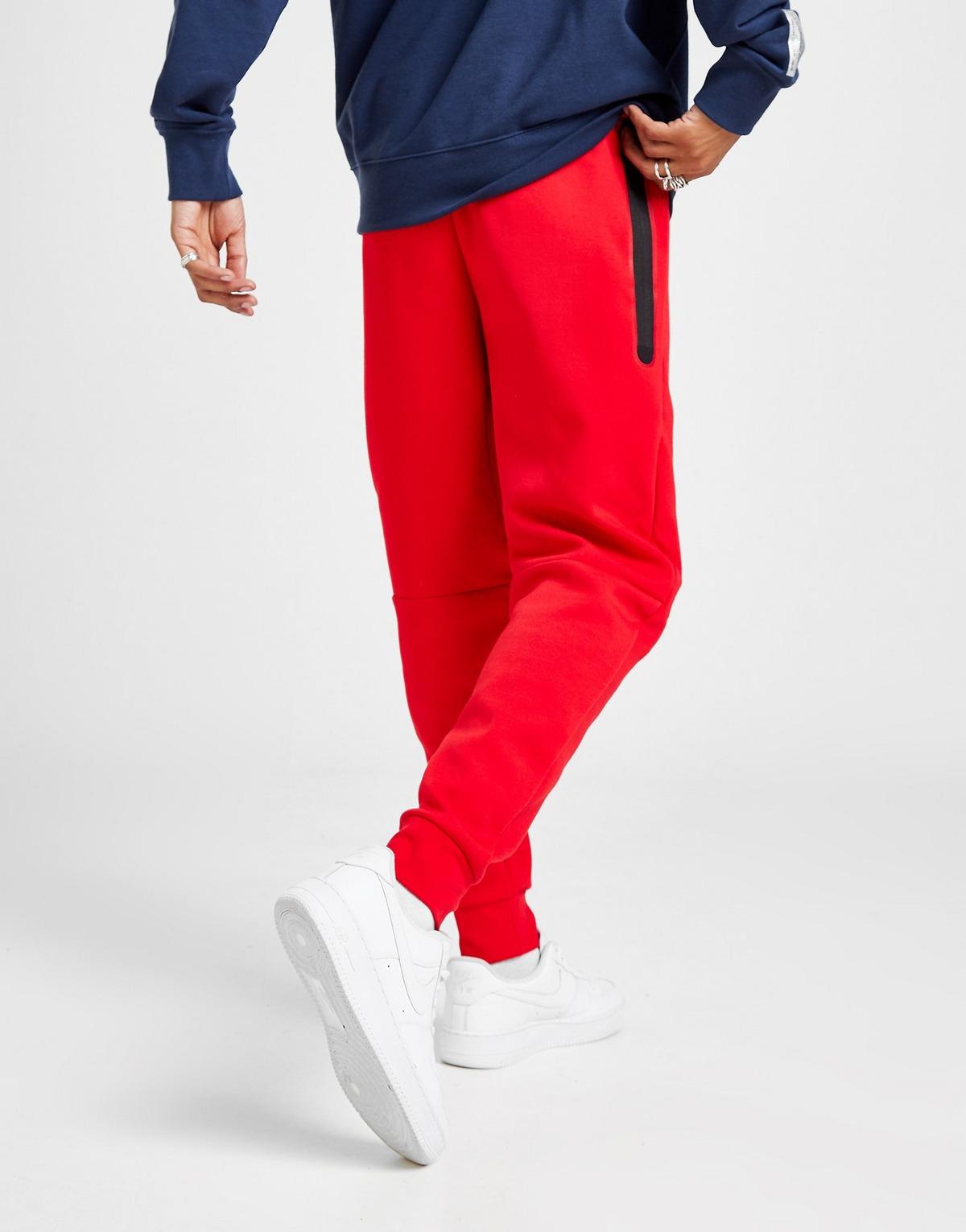 Nike Tech Fleece Joggers in Red for Men - Lyst