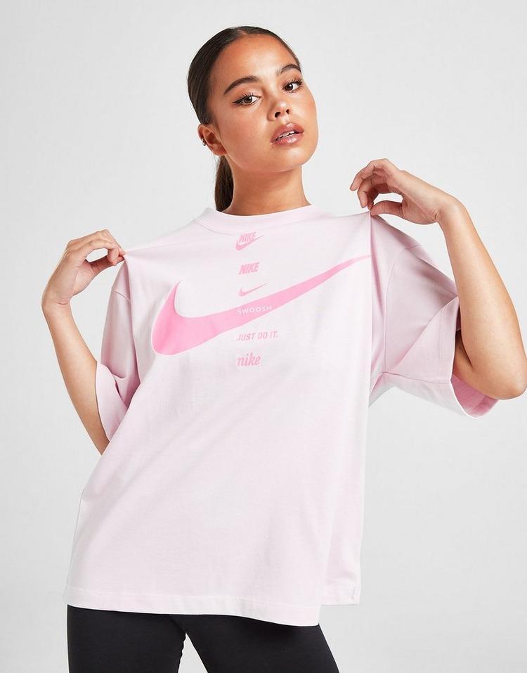 Nike Cotton Swoosh Short Sleeve T-shirt in Pink - Lyst