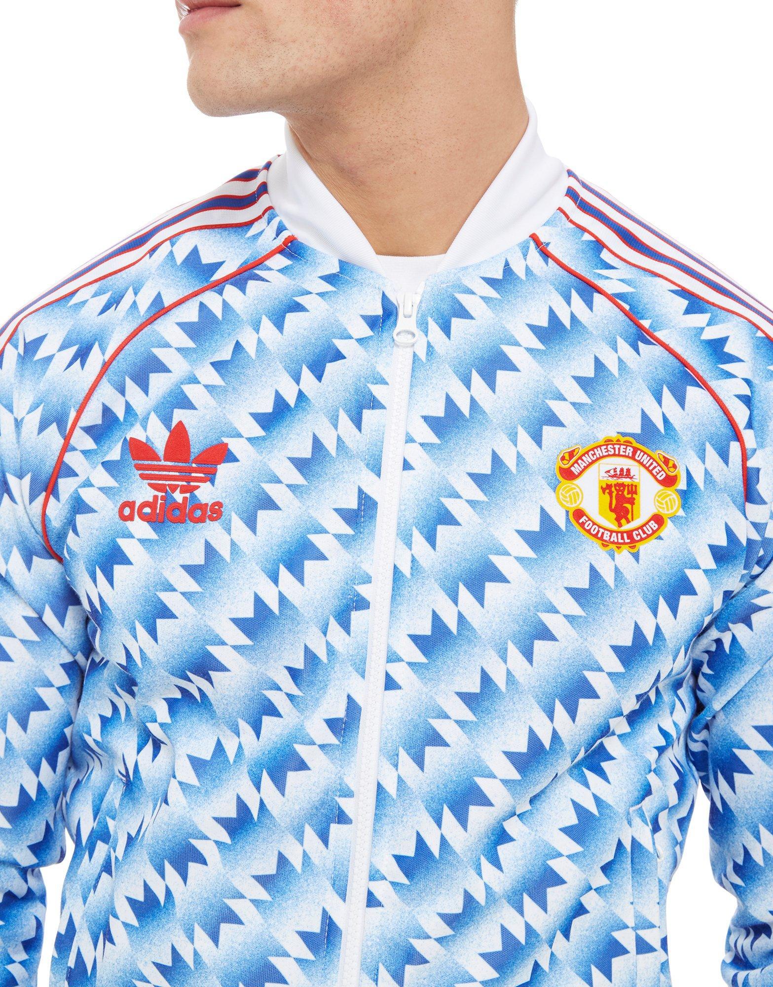 adidas Originals Synthetic Manchester United Fc Track Top in Blue for