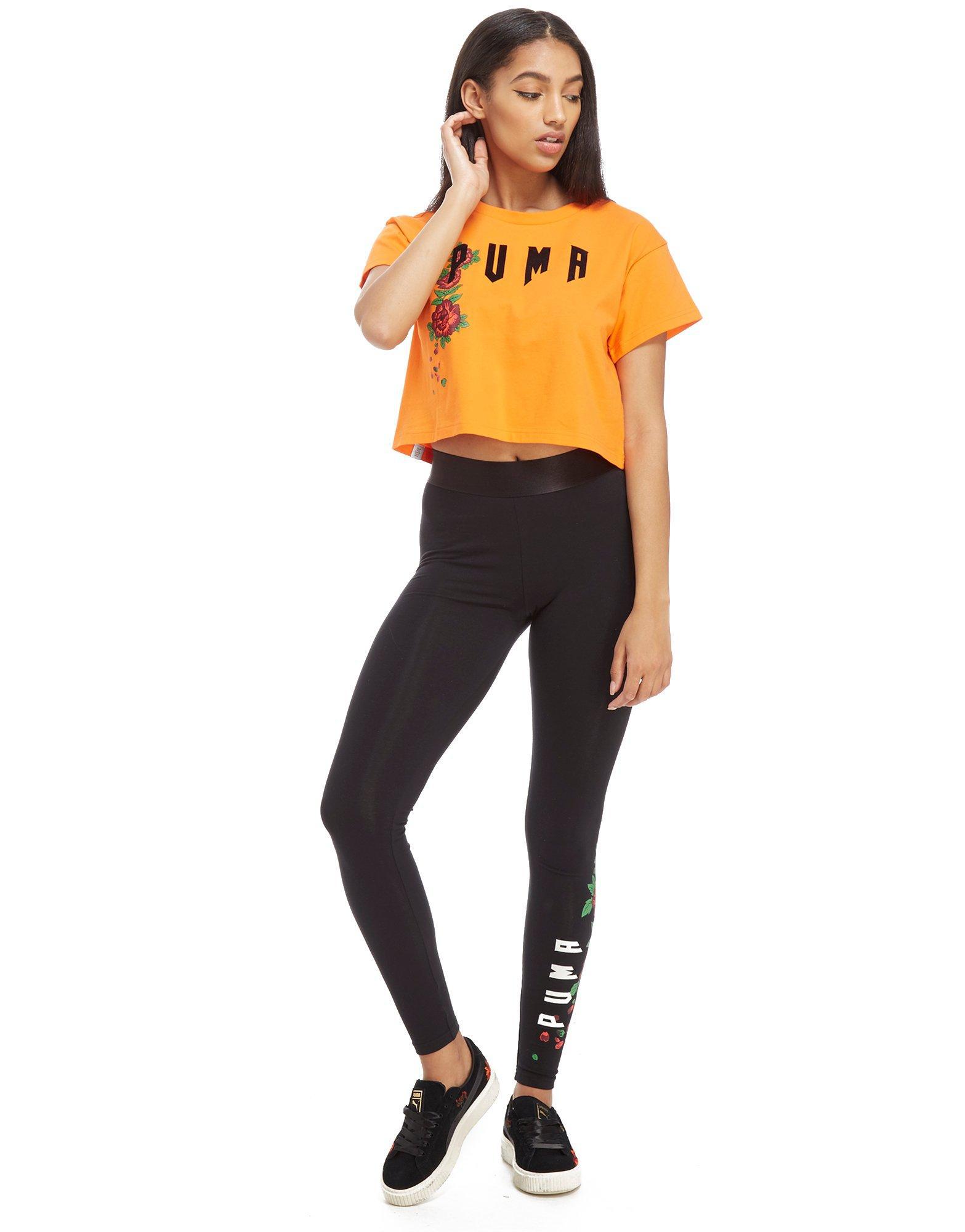 Puma gothic floral crop top Clearance