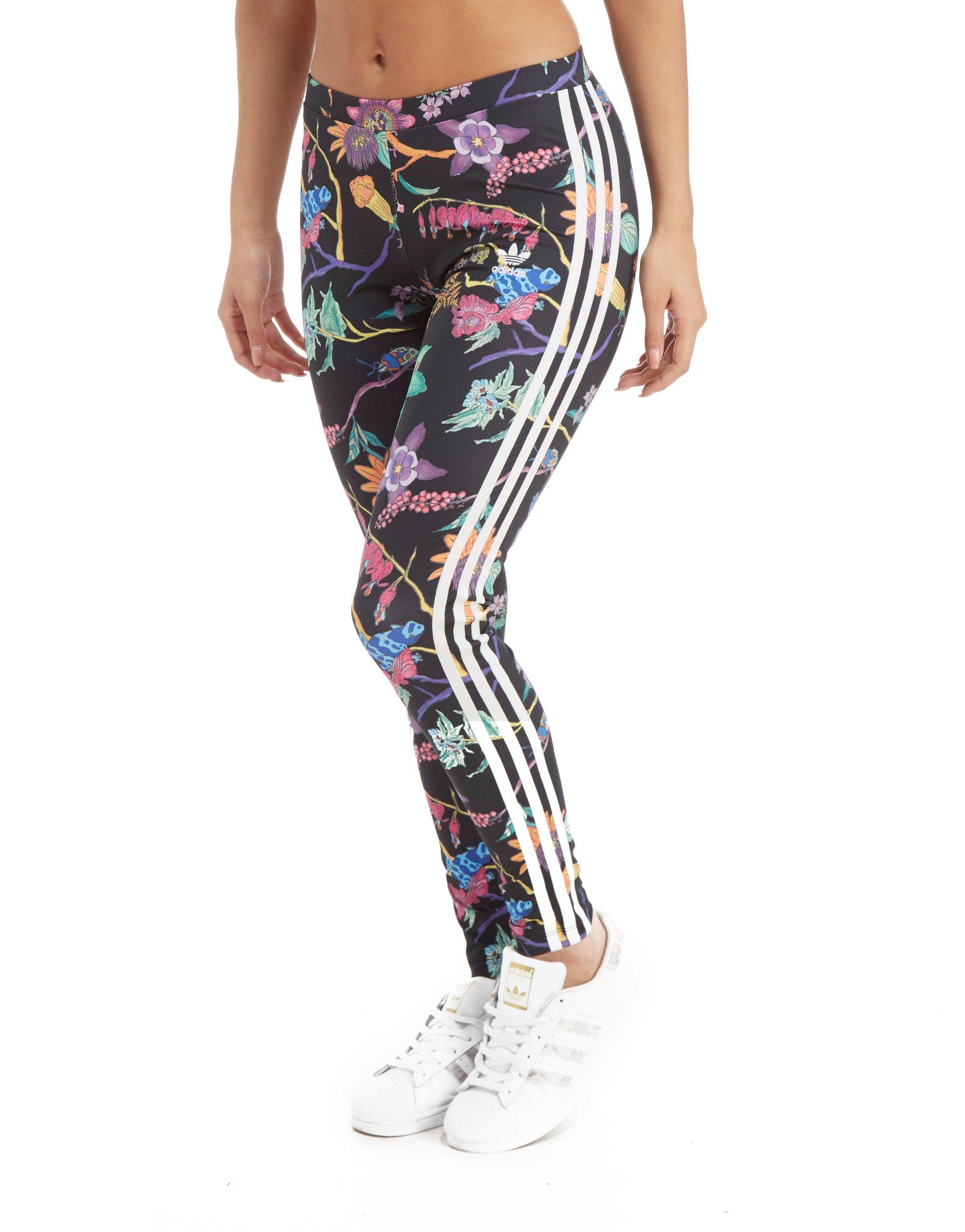 adidas Originals Synthetic Floral All Over Print Leggings - Lyst