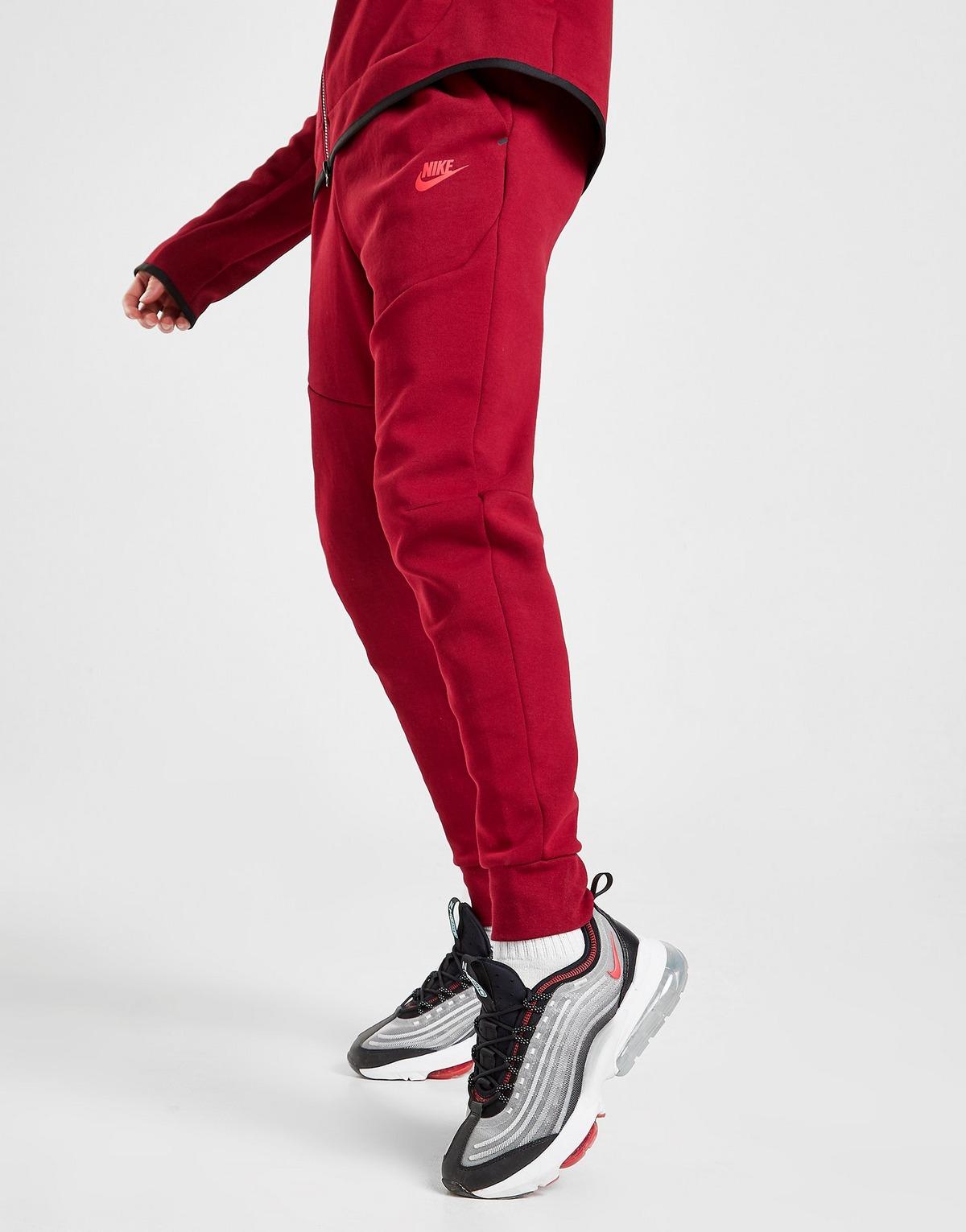red tech fleece joggers